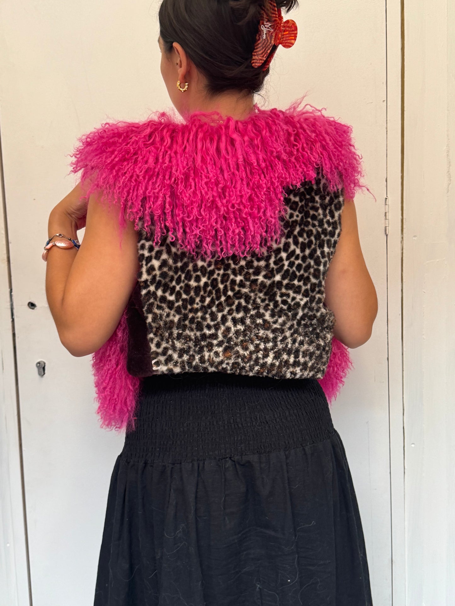 Pink Fluffy Patchwork Waistcoat