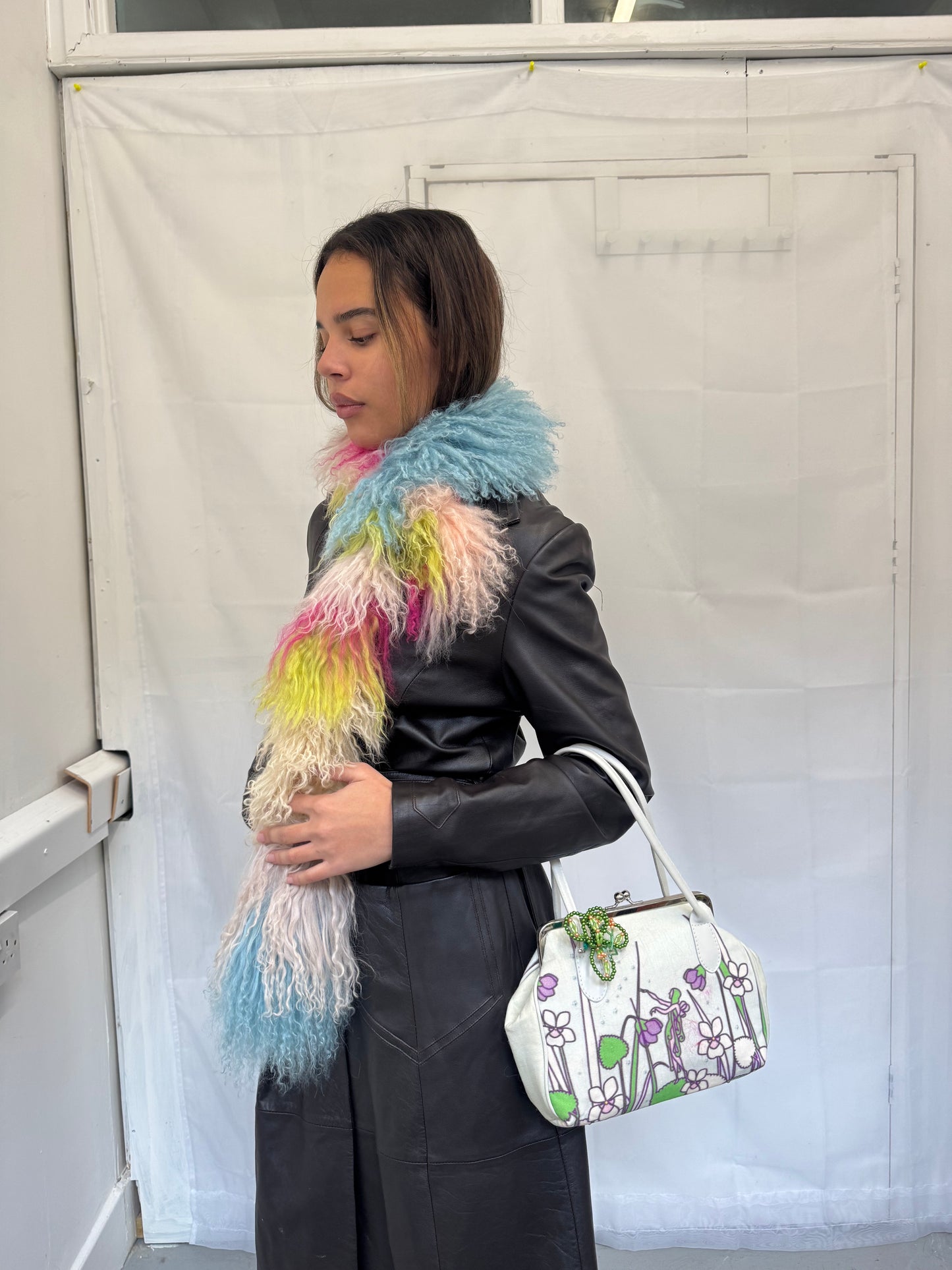 Multi Colour Mongolian Wool Scarf