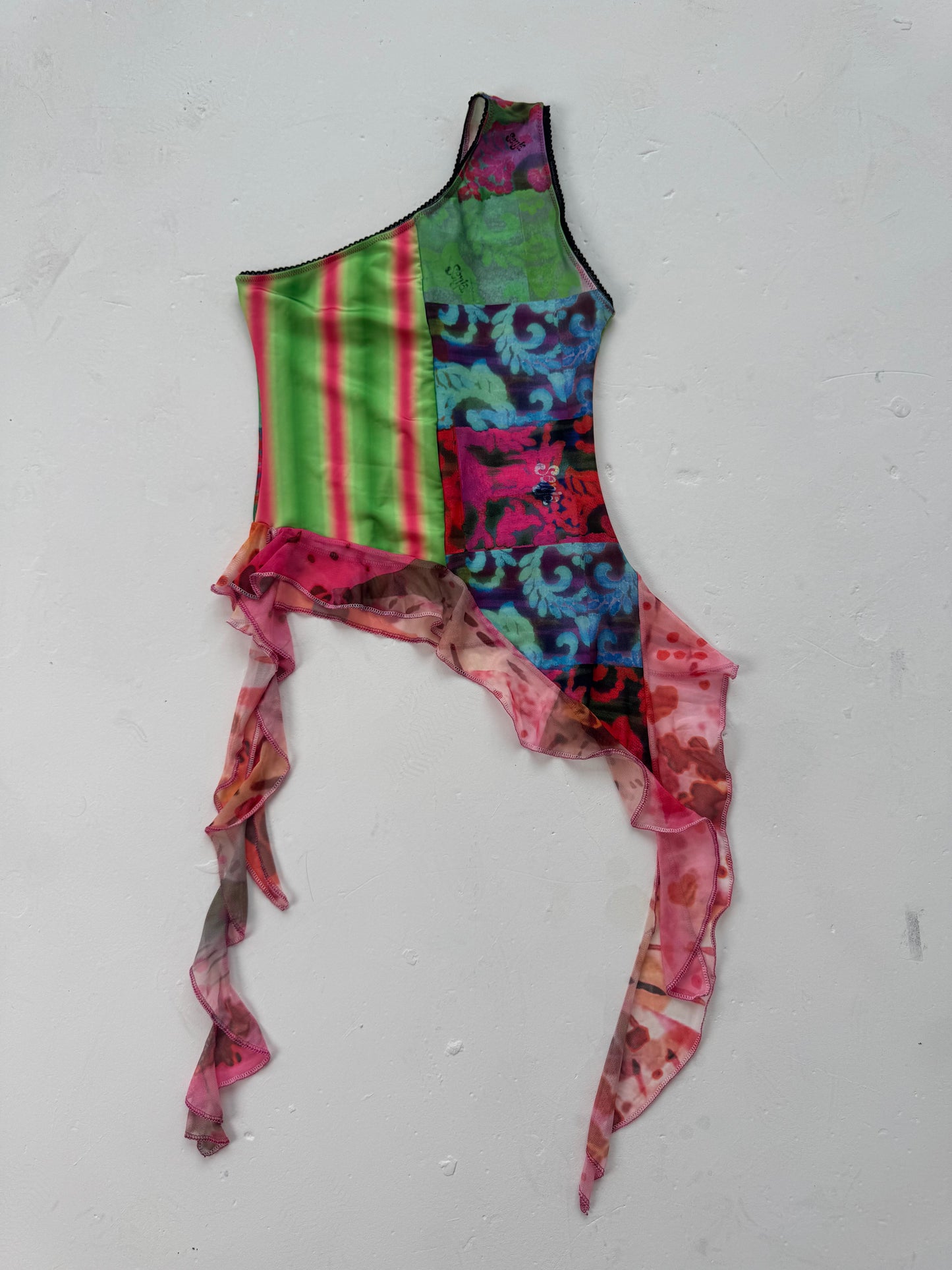 Patchwork One Shoulder Top - Large