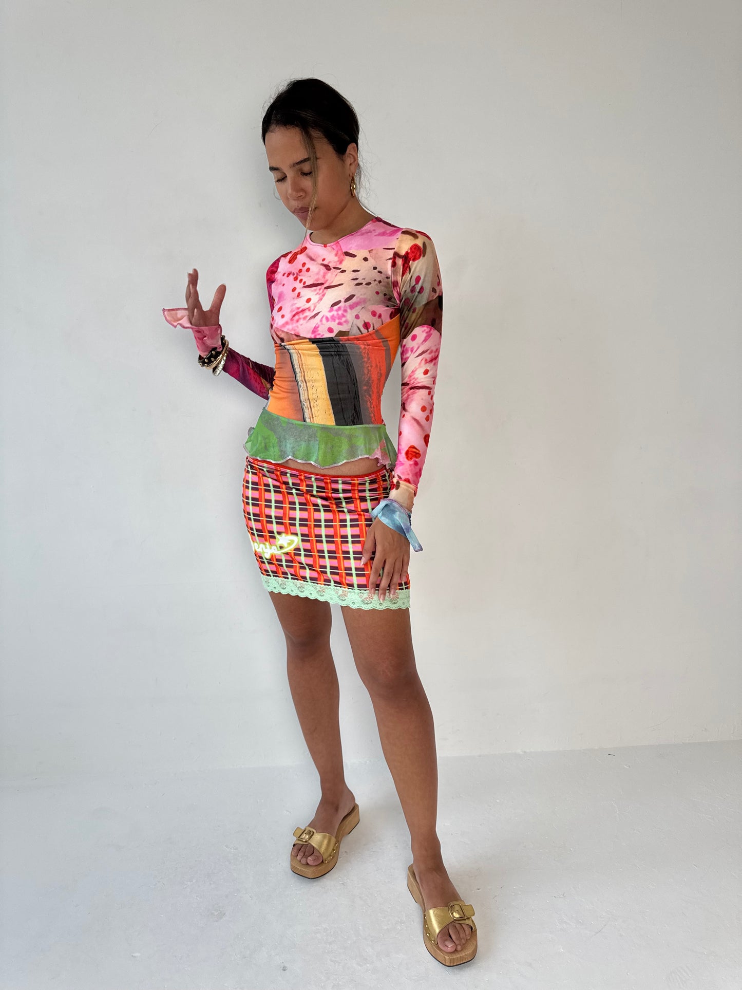 Long Sleeve Patchwork Top - Small
