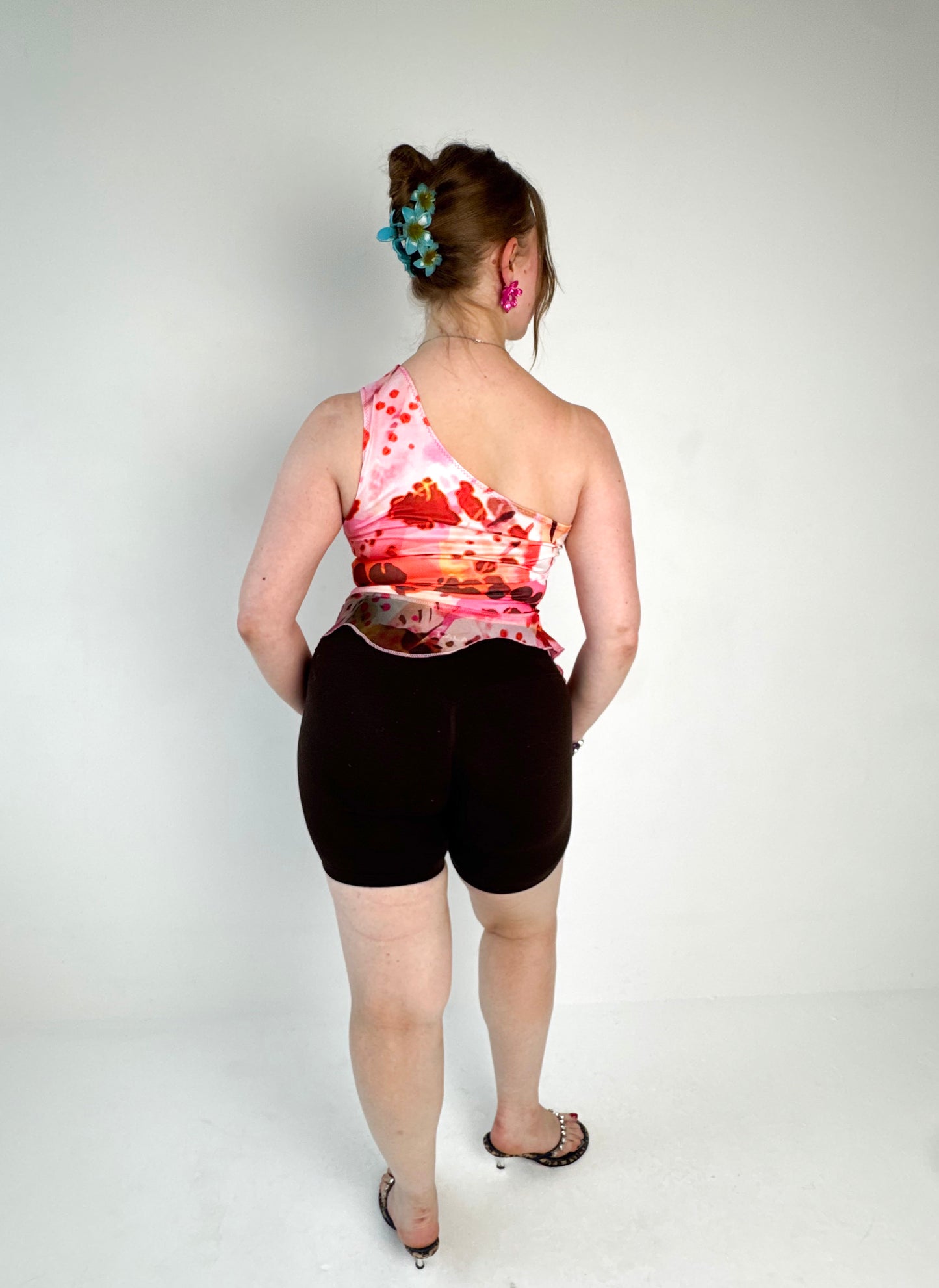 Asymmetric Blossom Ruffle Top - Medium