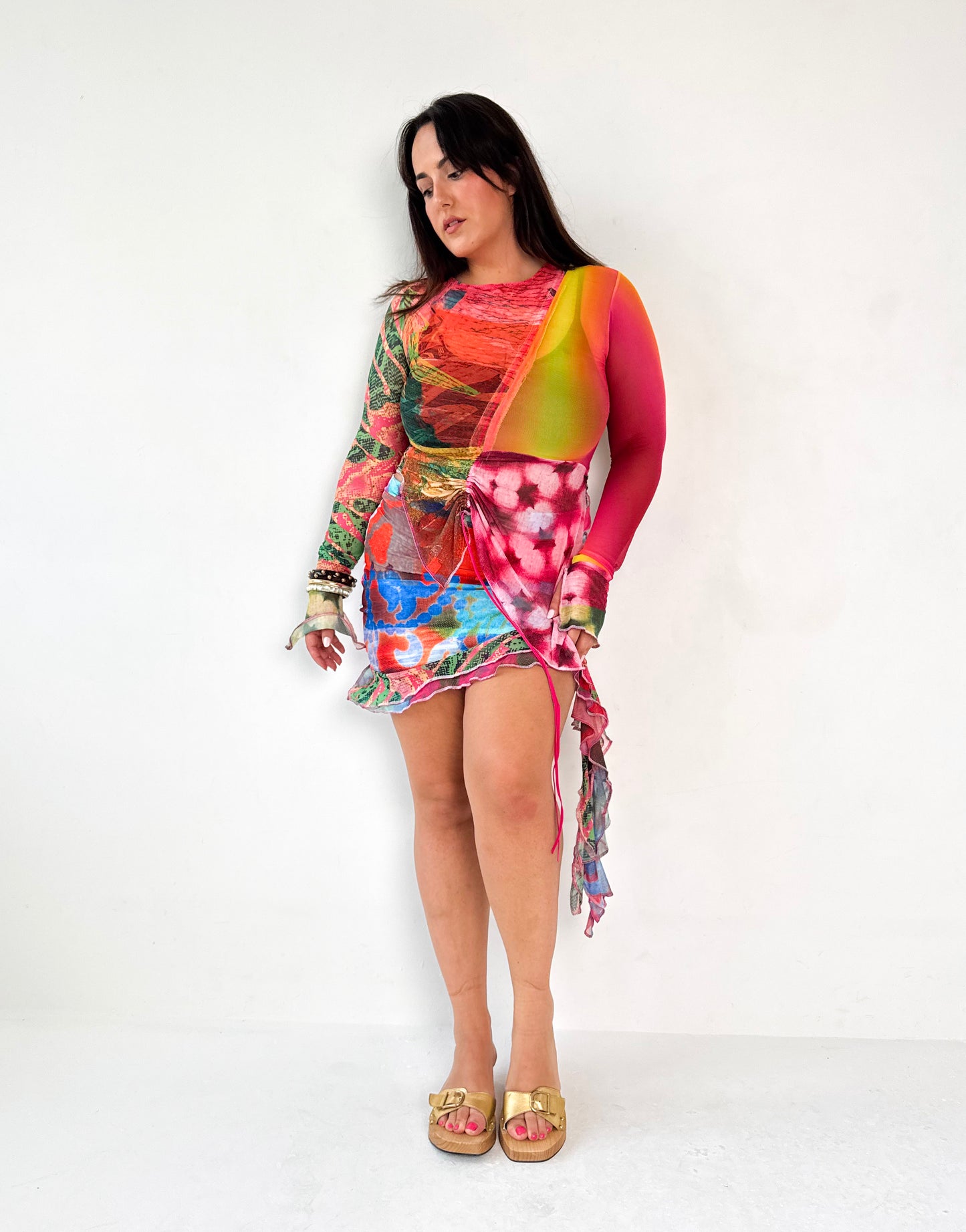 Patchwork Ruffle Skirt - Large