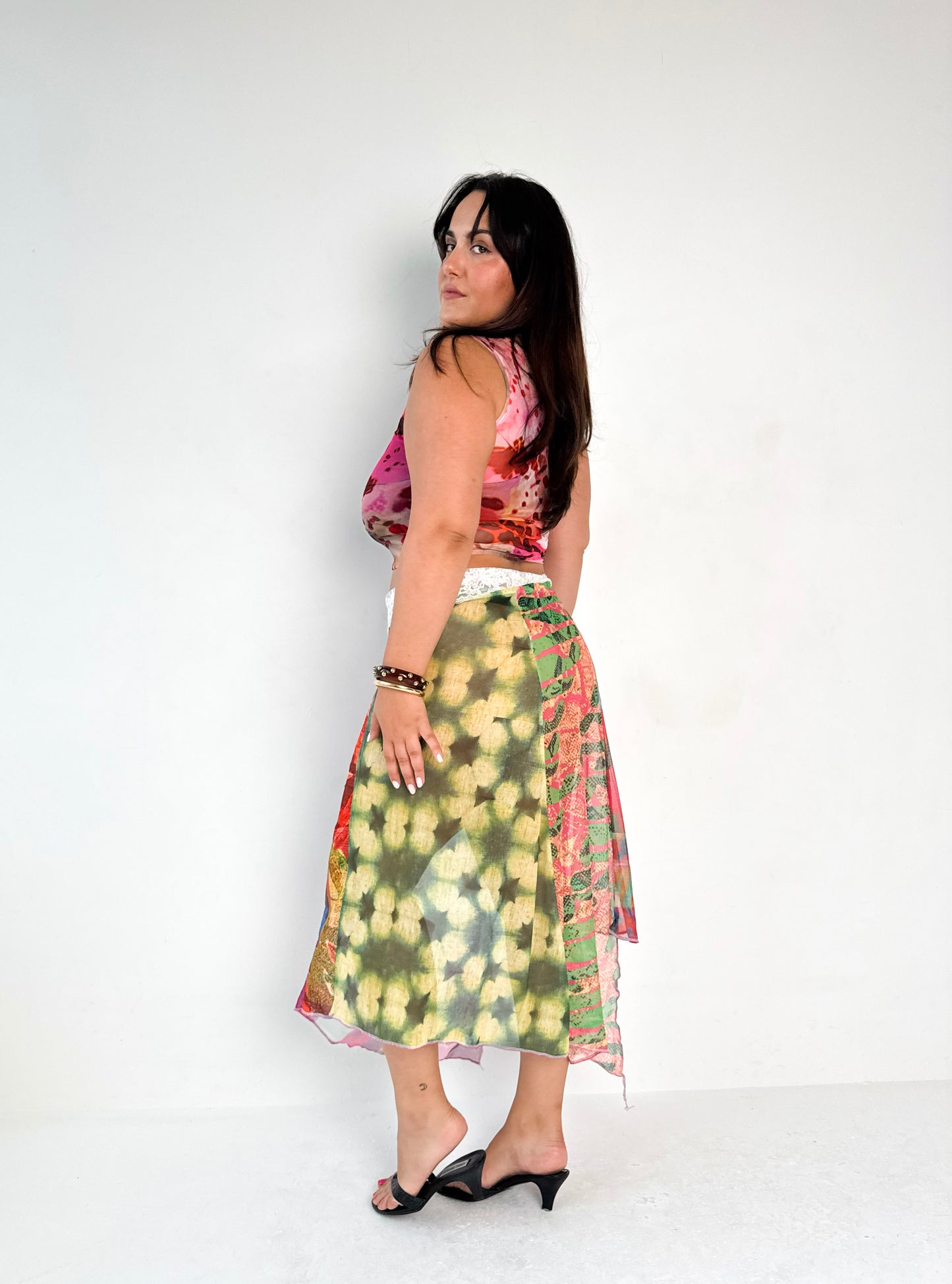 Patchwork Wrap Skirt - S-L
