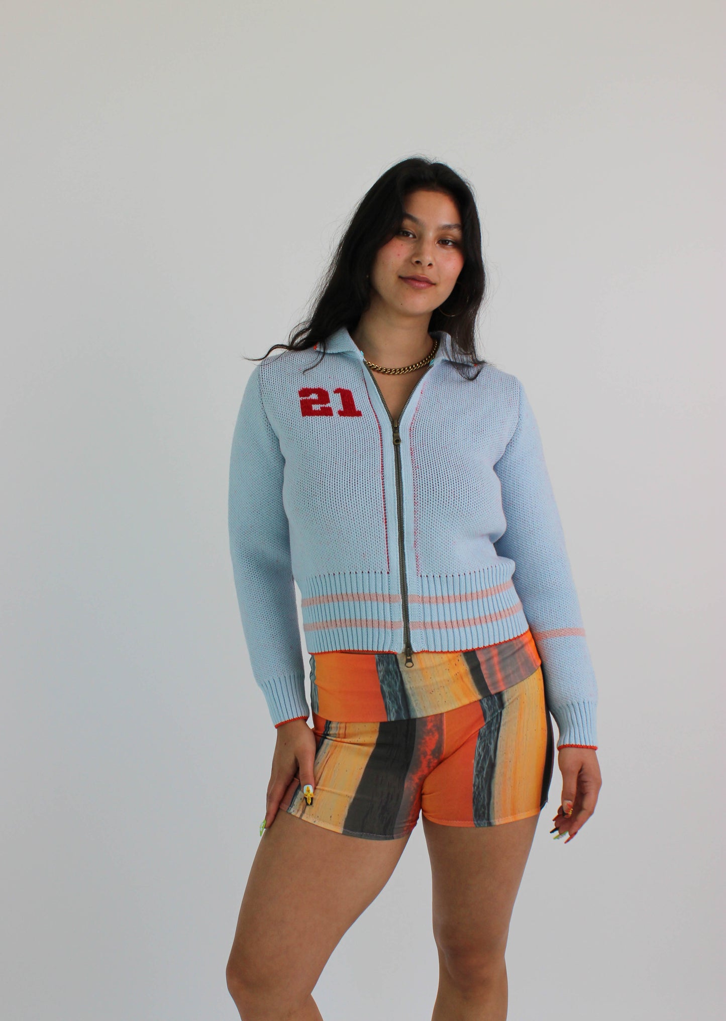 Glacier Blue Knit Track Top