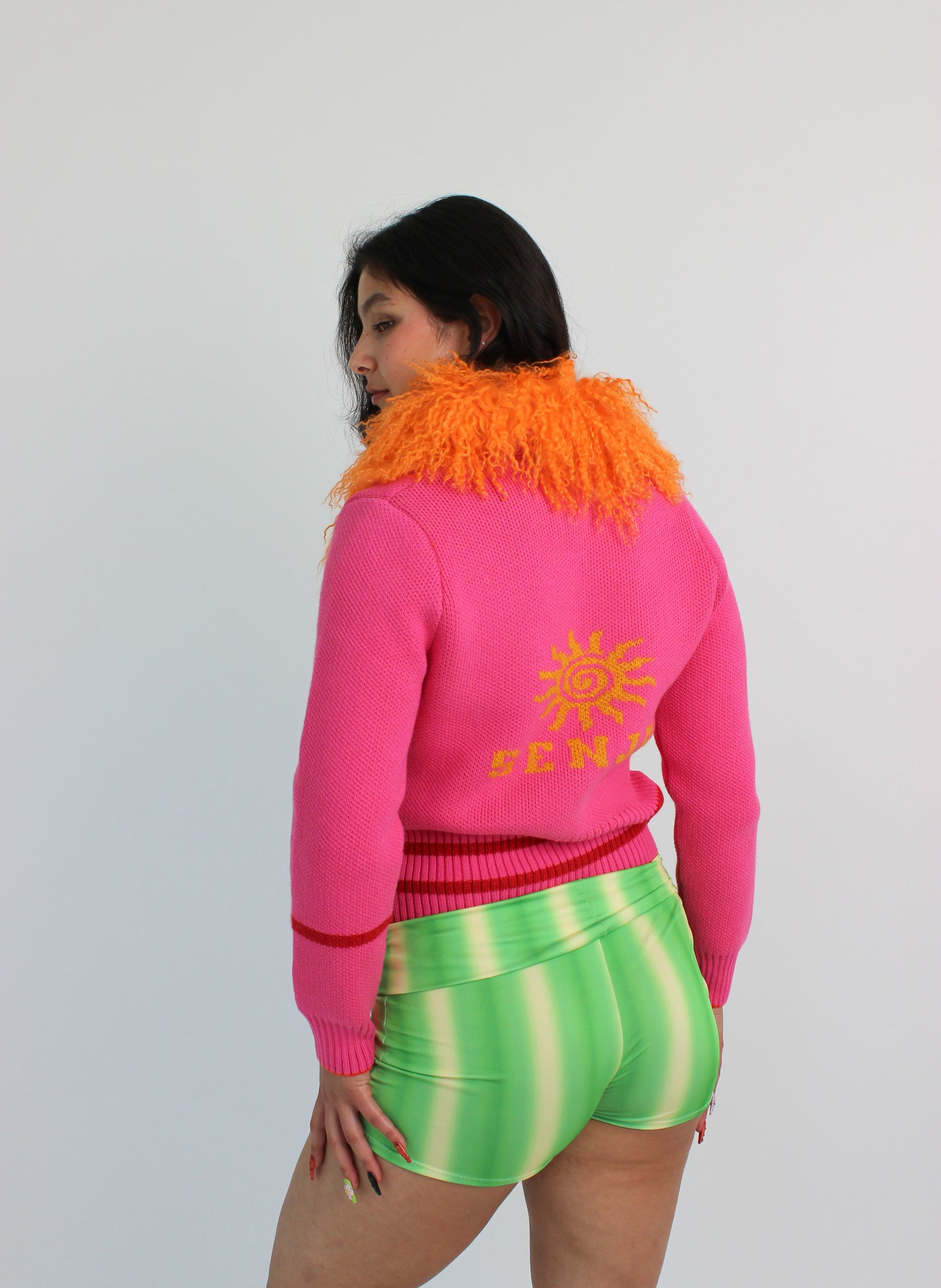 Hot Pink Knit Track Top