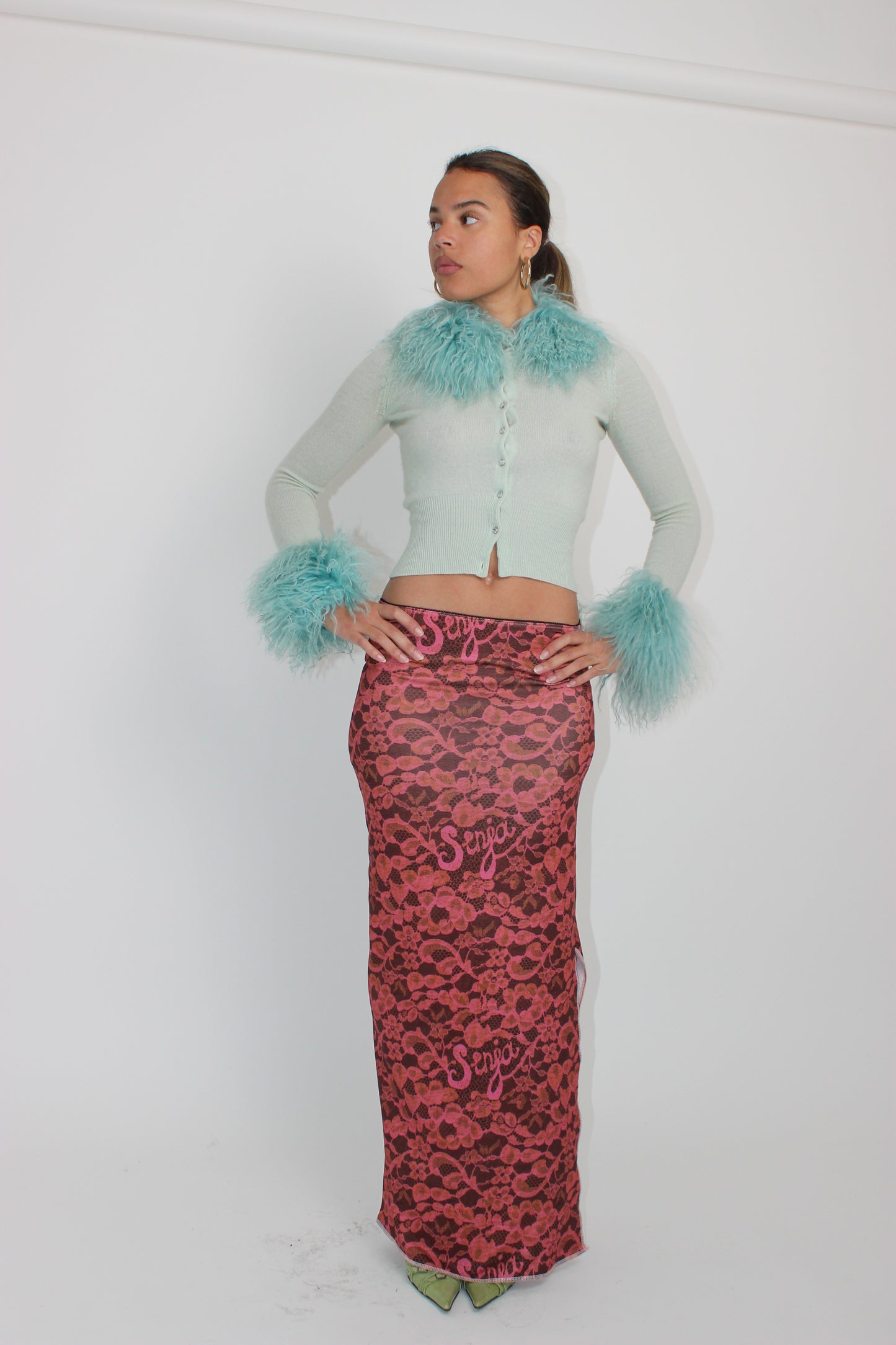 The Burgundy Lace Maxi Skirt