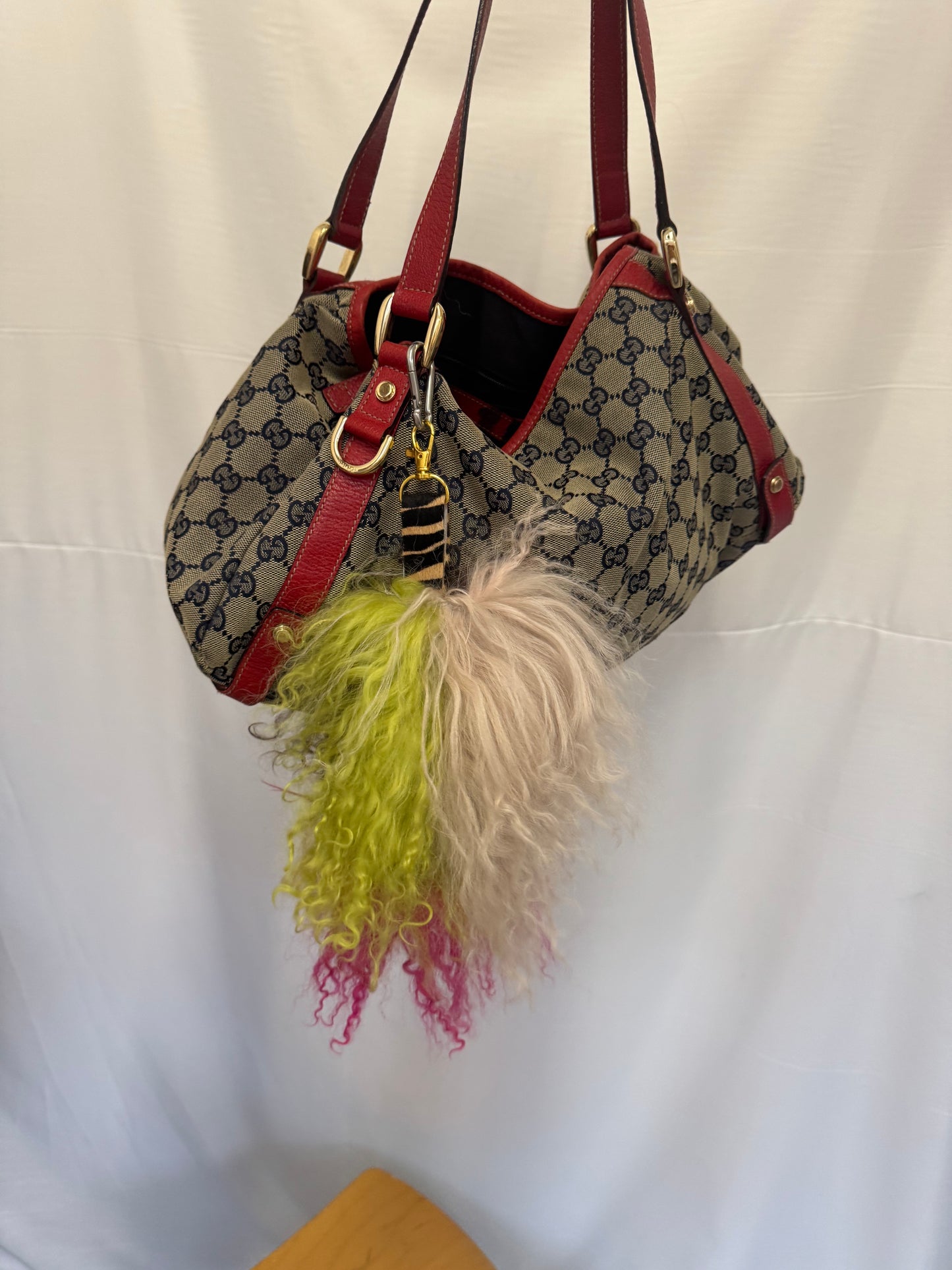 Pink and Green Mongolian Key Charm