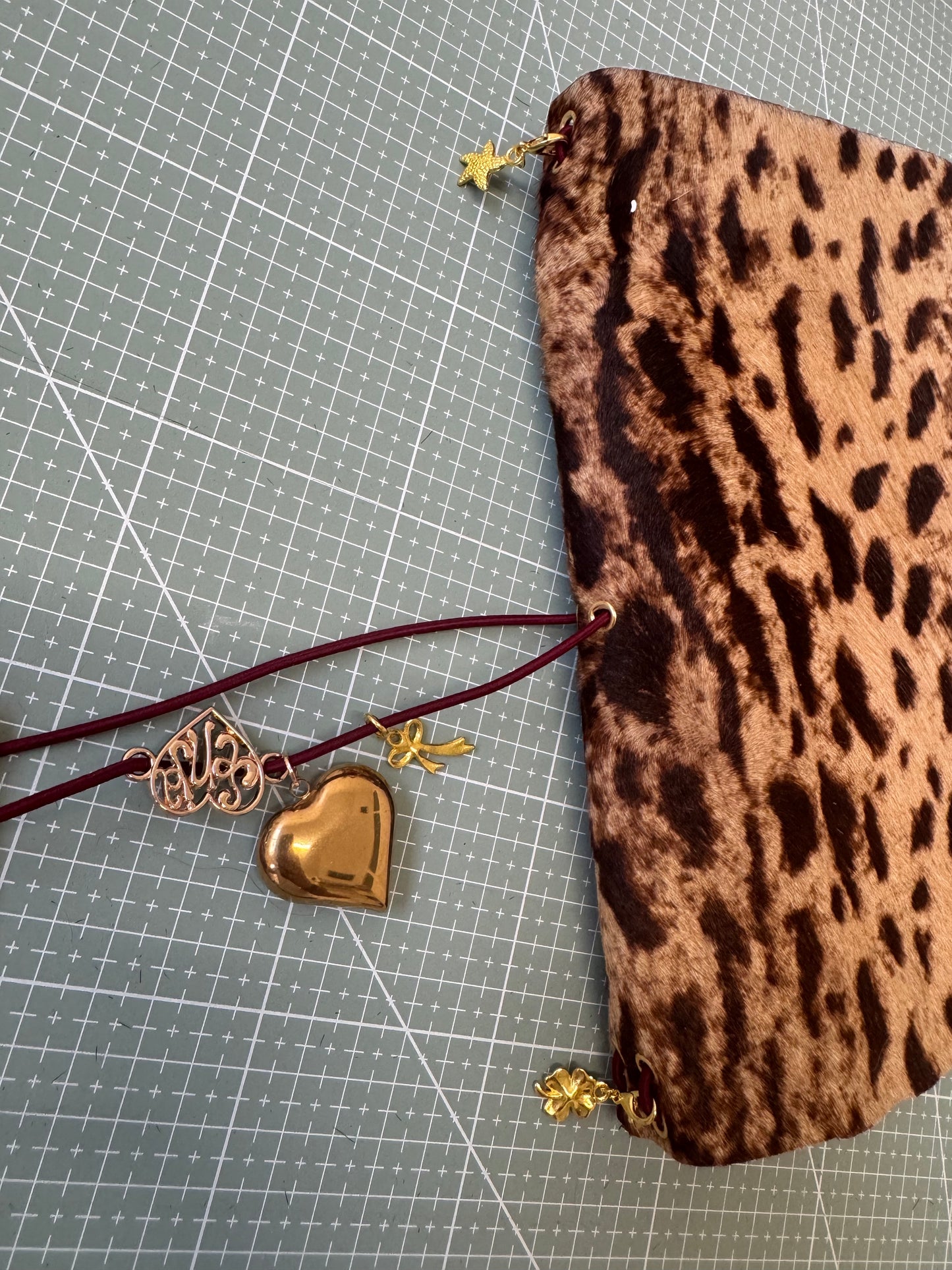 A5 Tri-Fold Leopard Print Leather Journal Cover 1