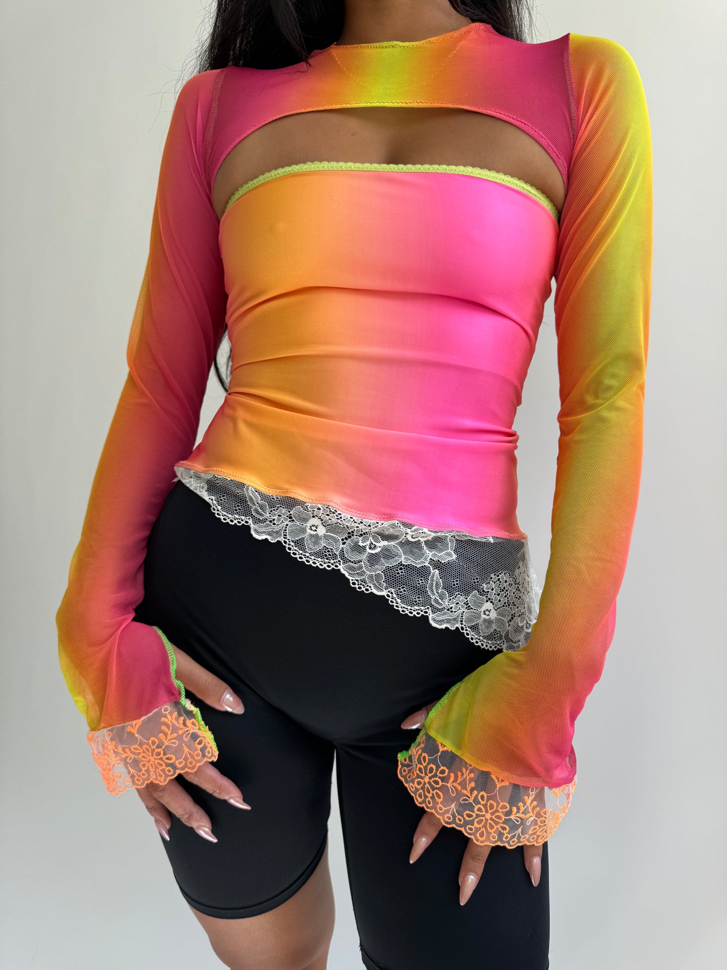 Ombre Lace Bandeau Top