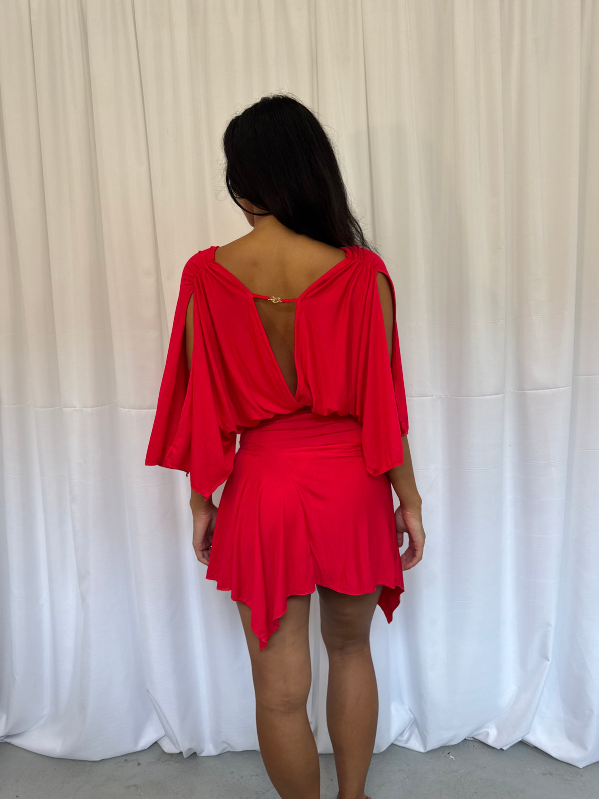 Red Drape Dress