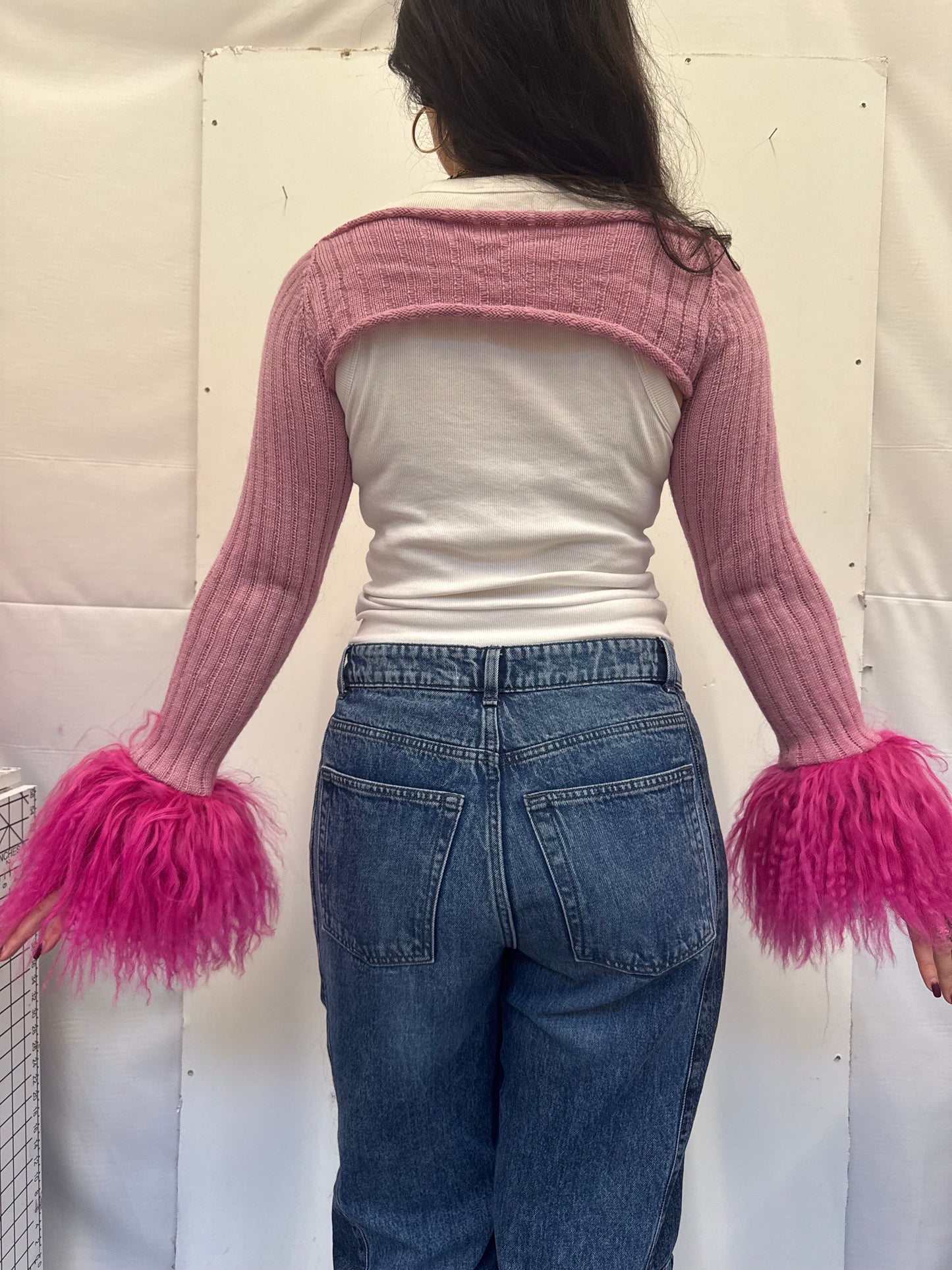 Pink Wool Knit Sleeves - 1/1 piece
