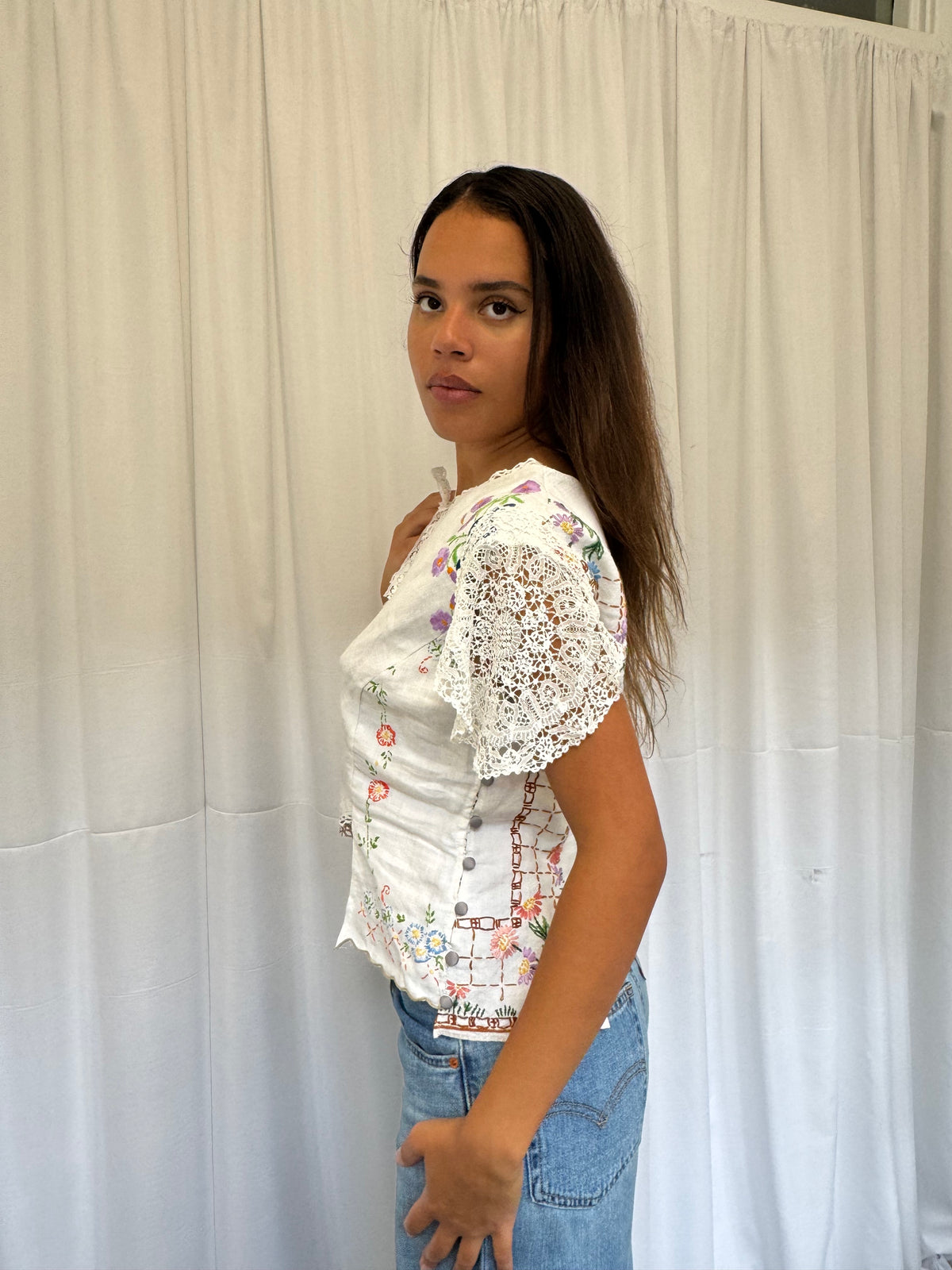 Upcycled Embroidery Top