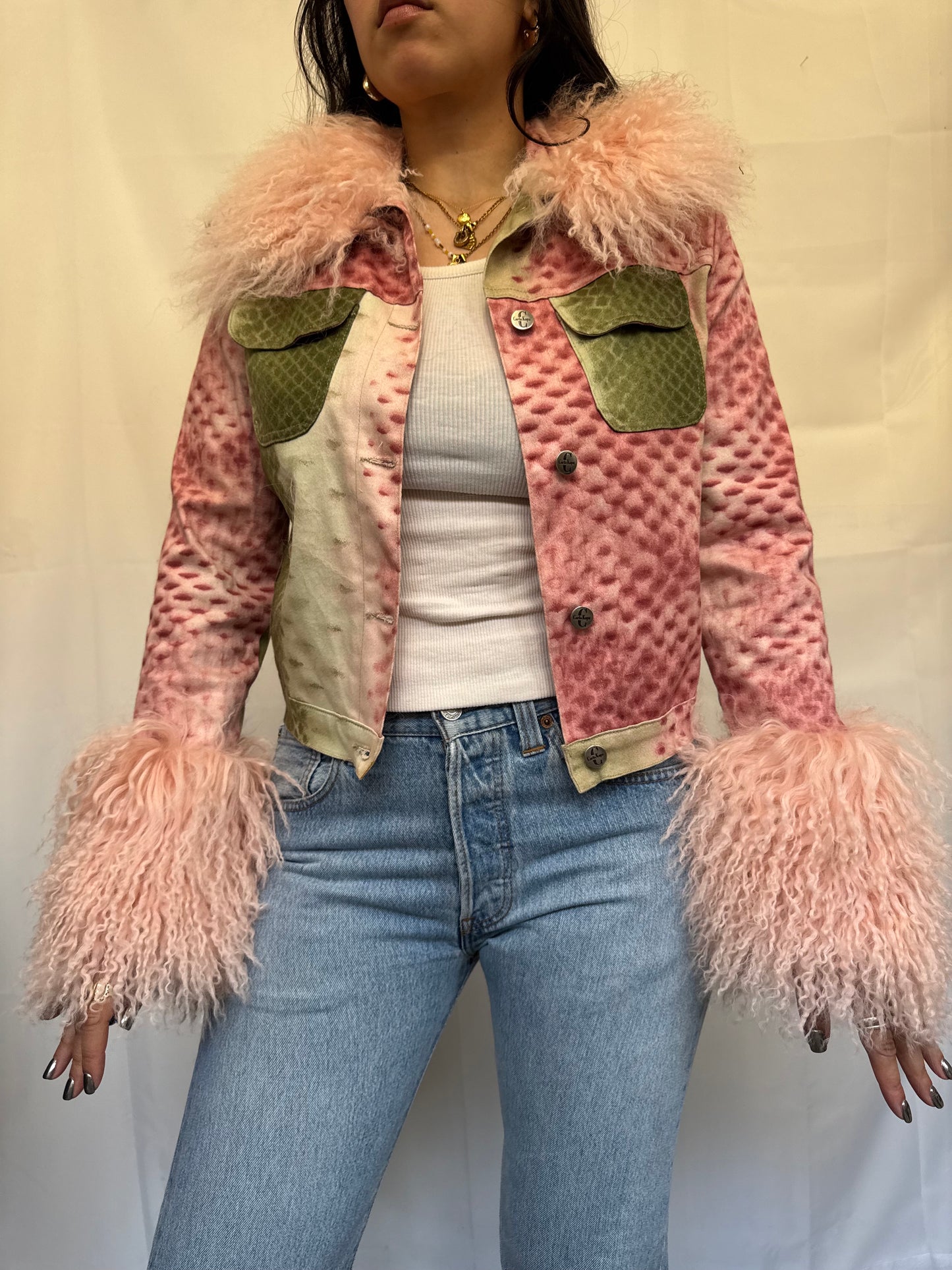 Pink and Green Animal Print Jacket