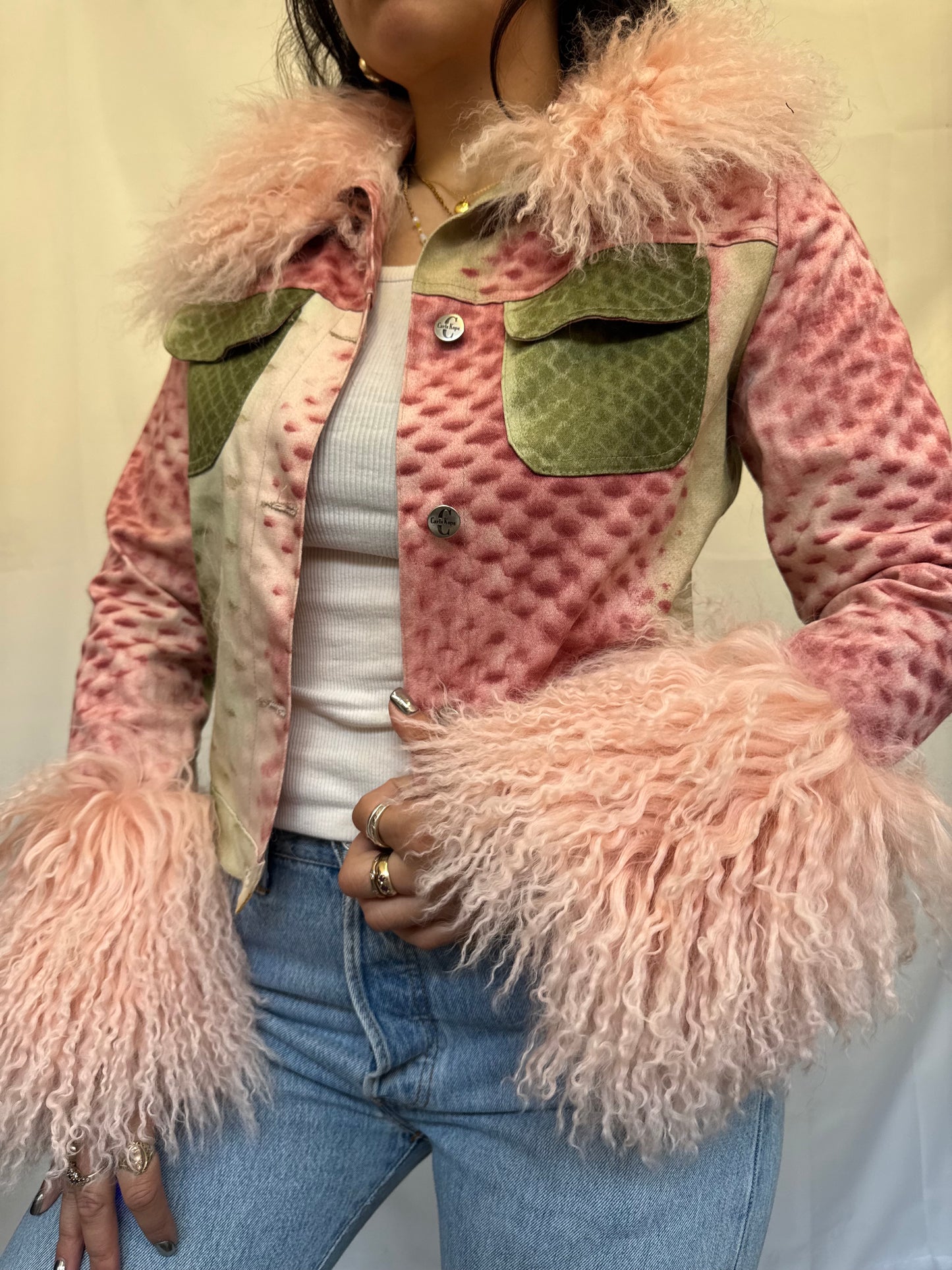 Pink and Green Animal Print Jacket