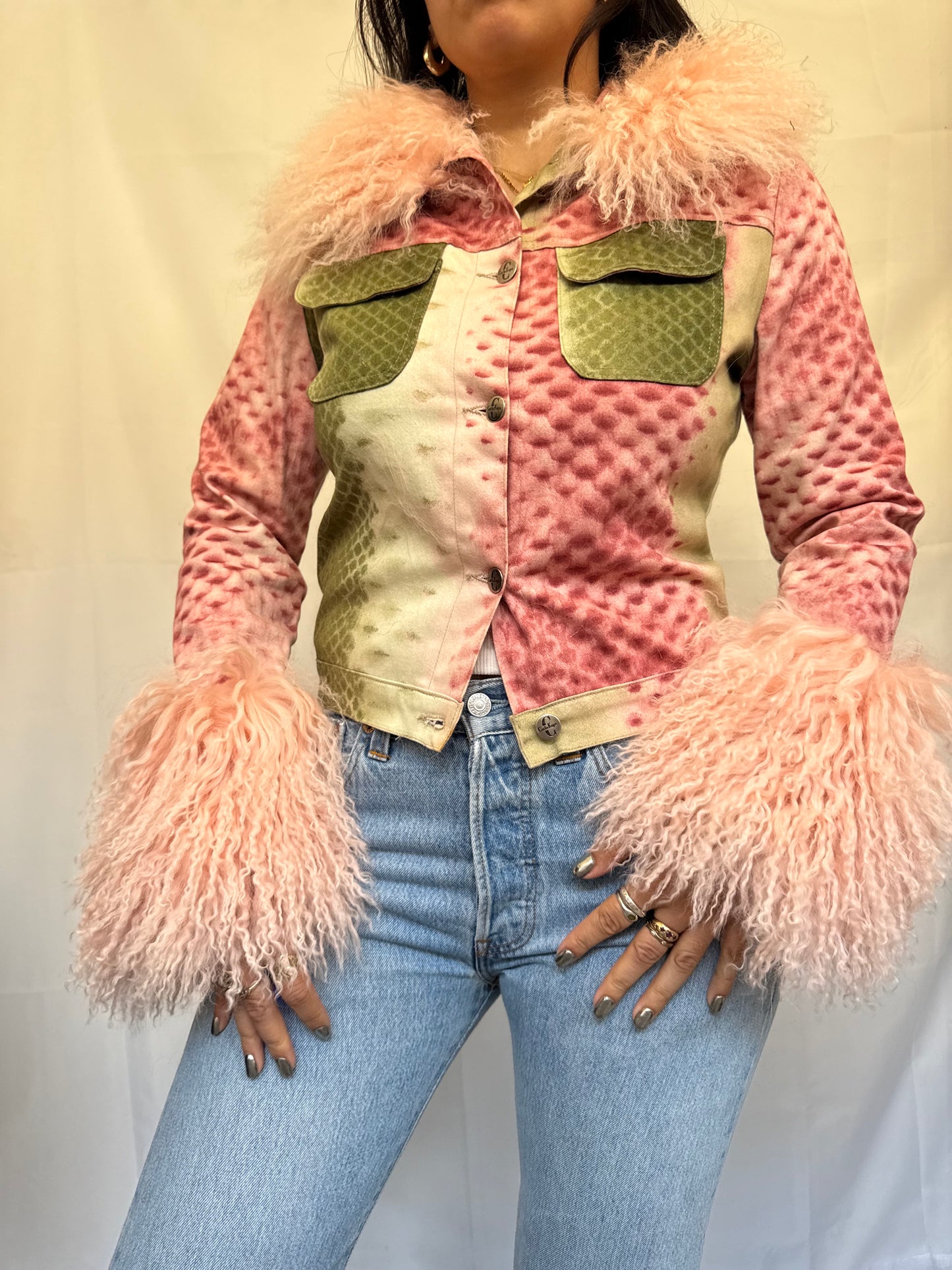Pink and Green Animal Print Jacket