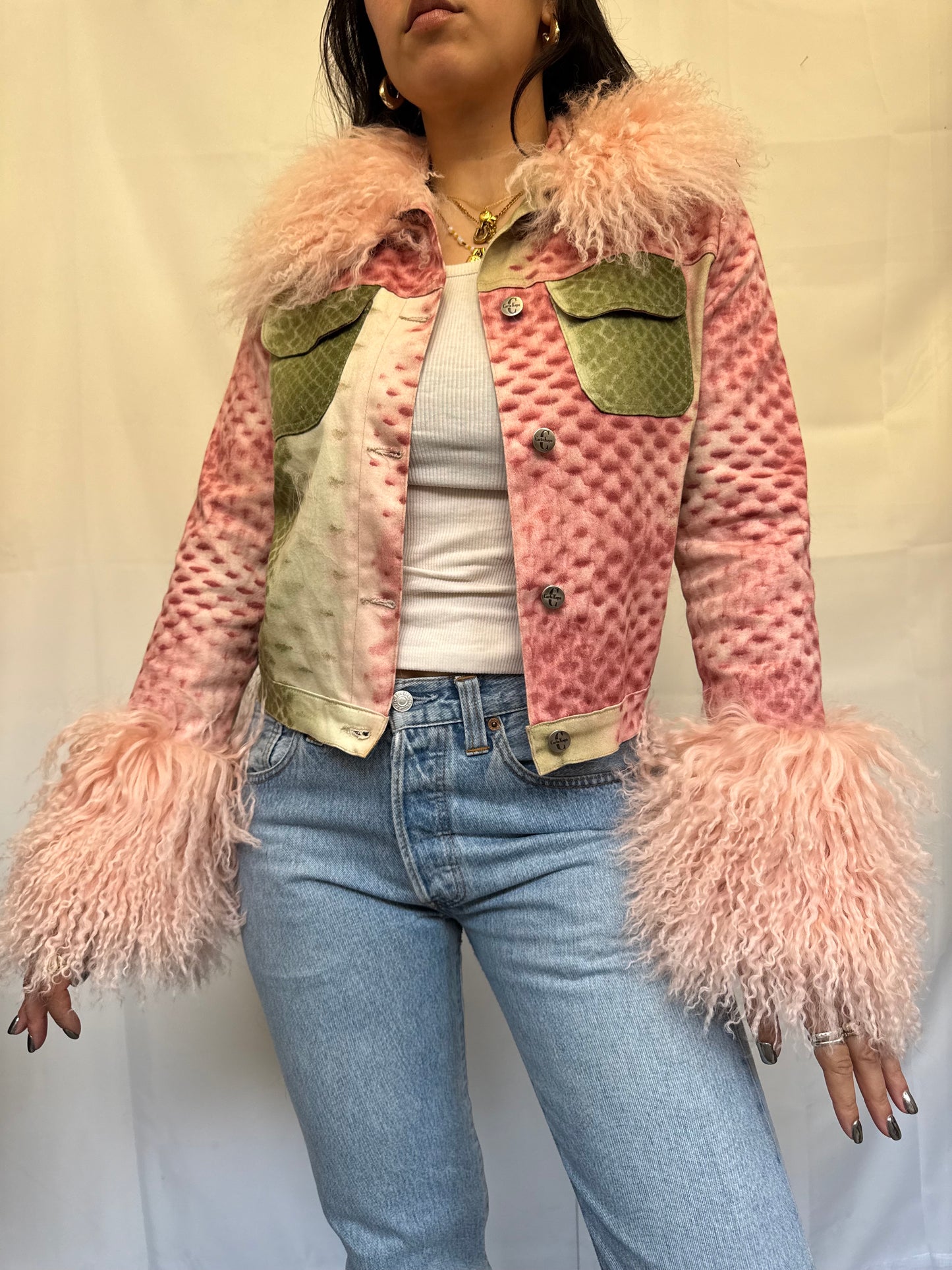 Pink and Green Animal Print Jacket