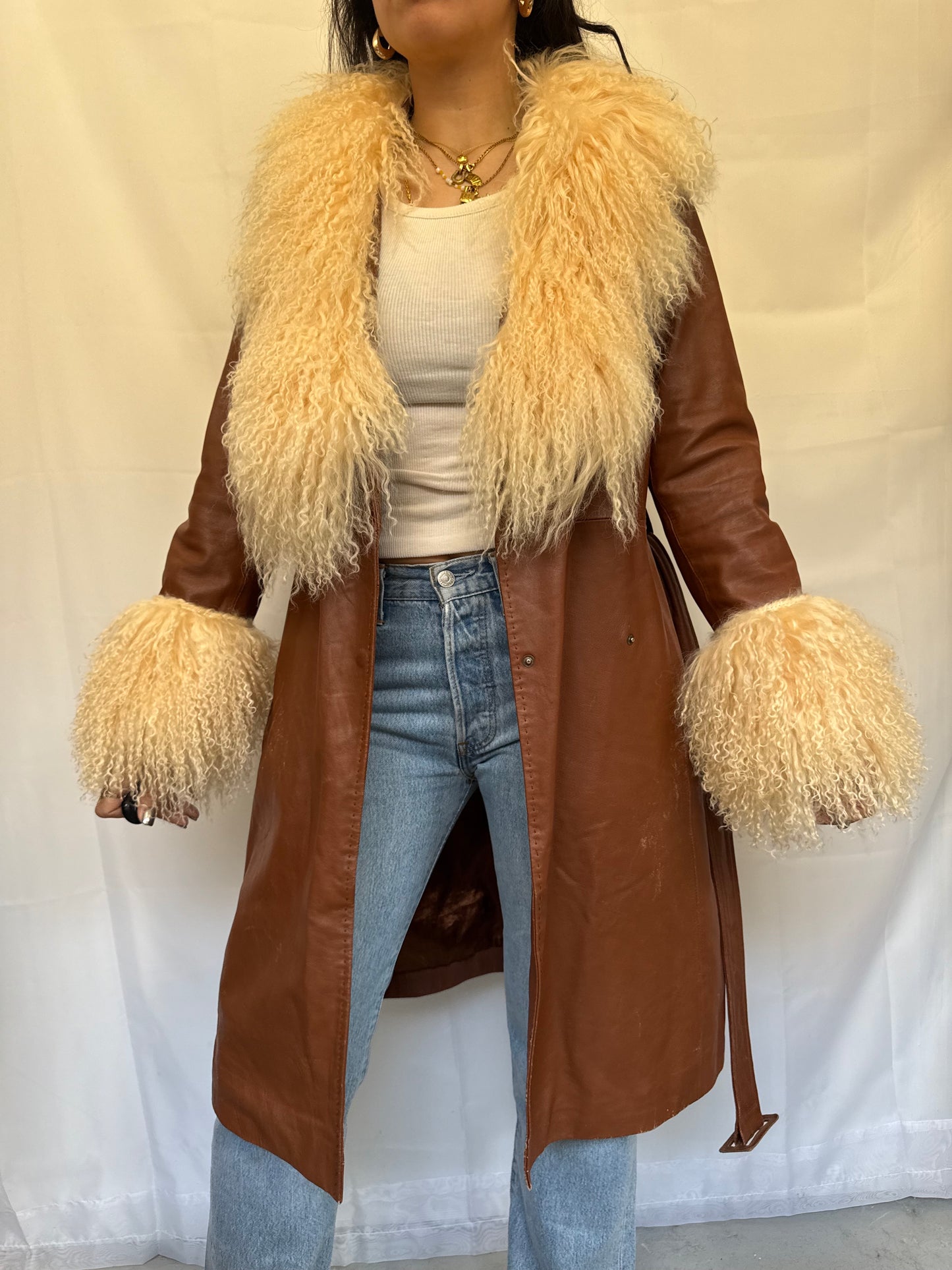 Long Brown Leather Jacket