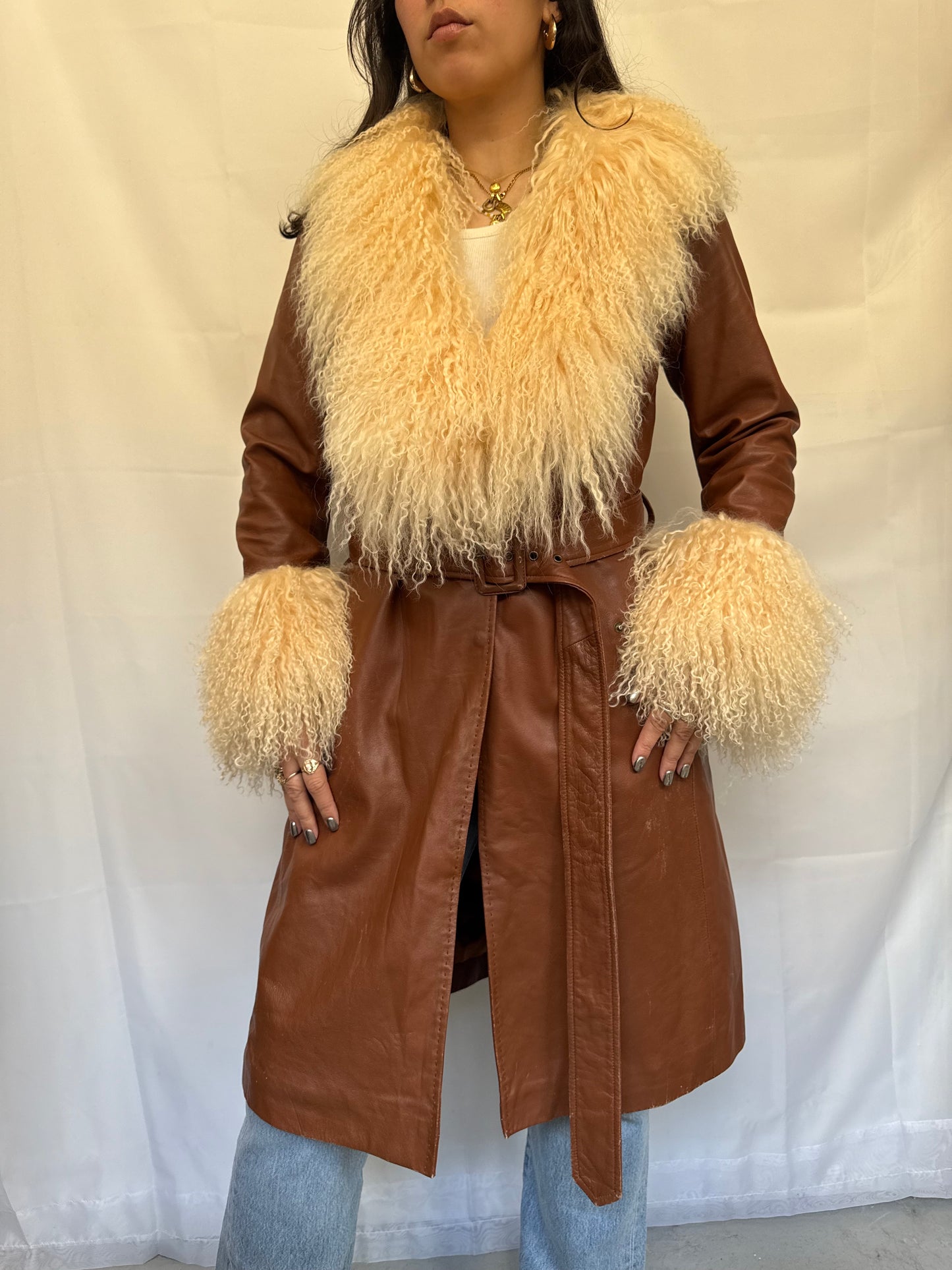 Long Brown Leather Jacket