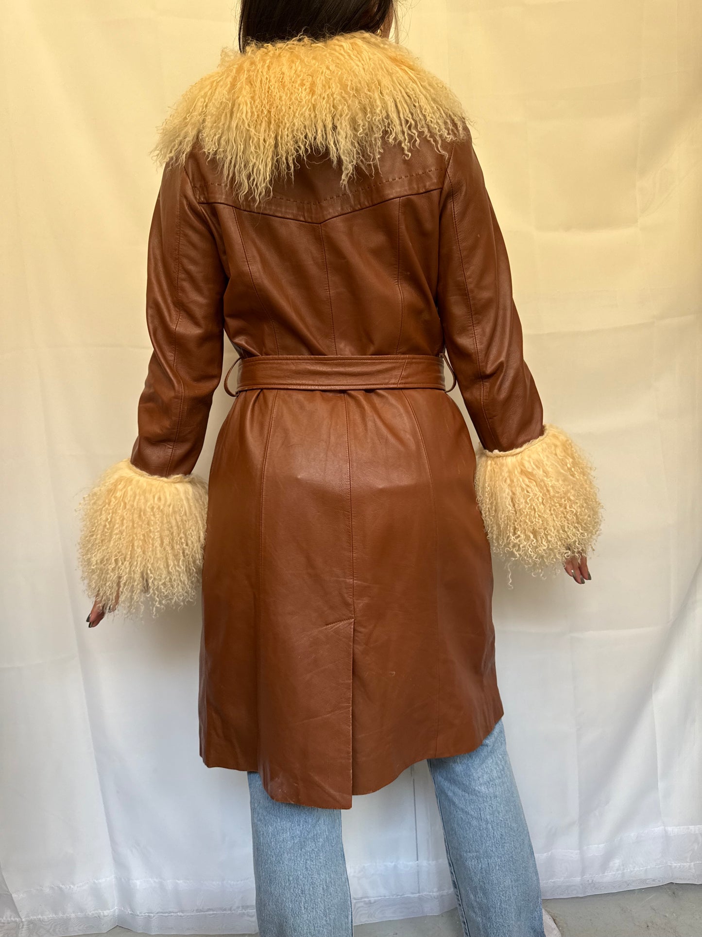 Long Brown Leather Jacket