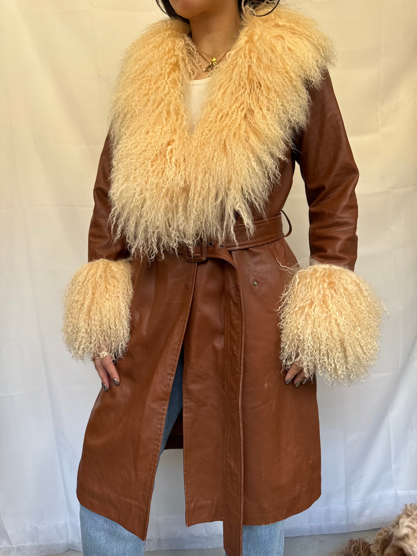 Long Brown Leather Jacket