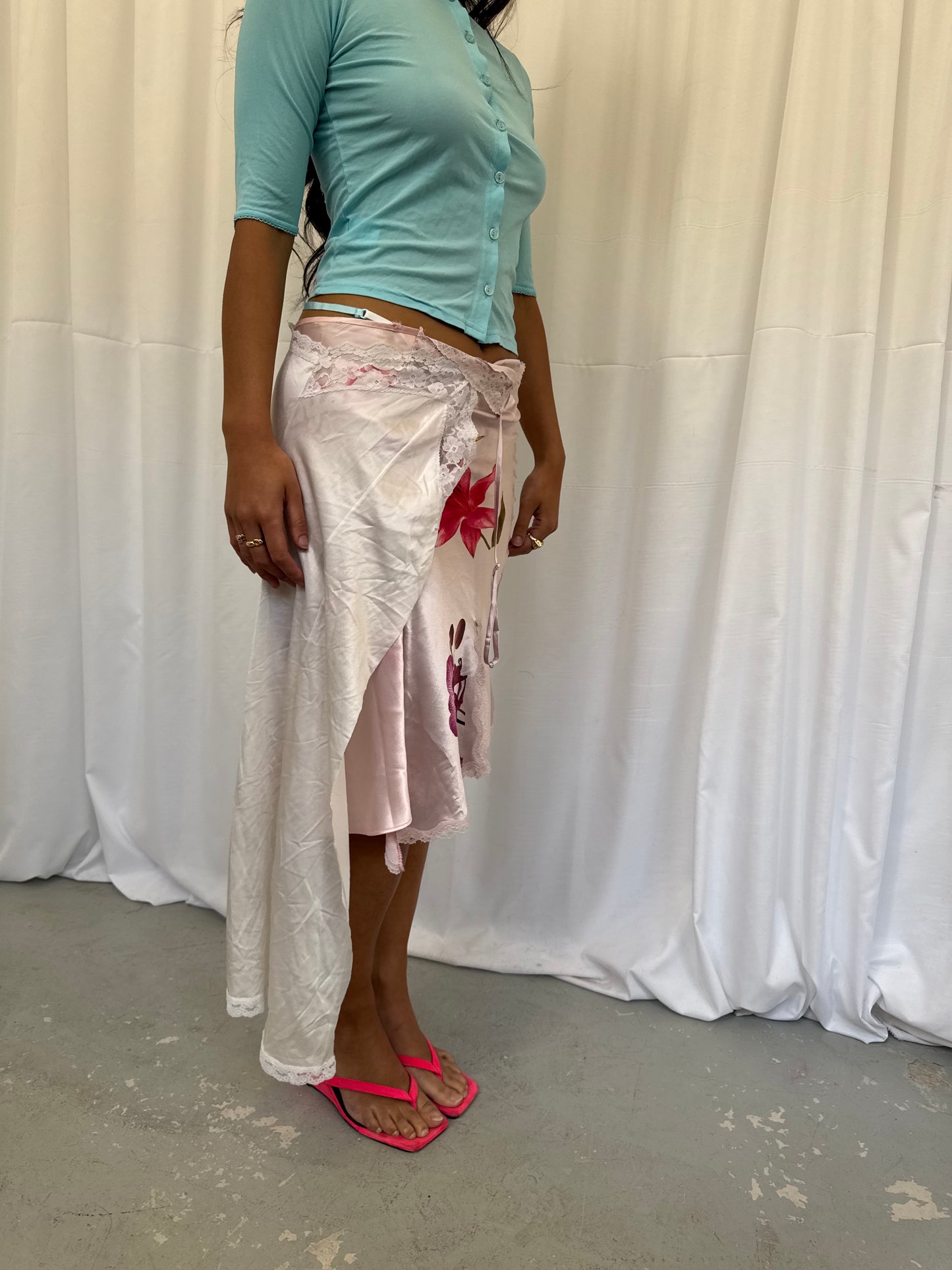 Upcycled Flower Patchwork Wrap Skirt