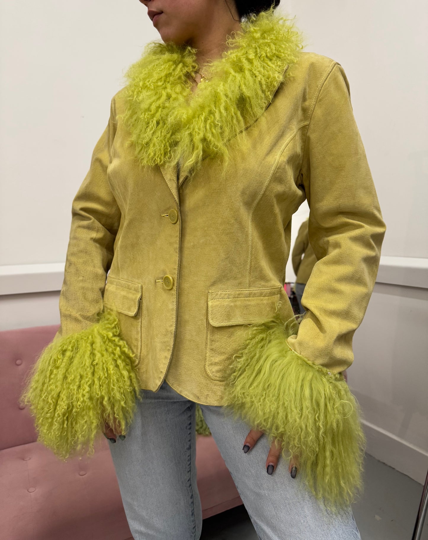 Green suede jacket