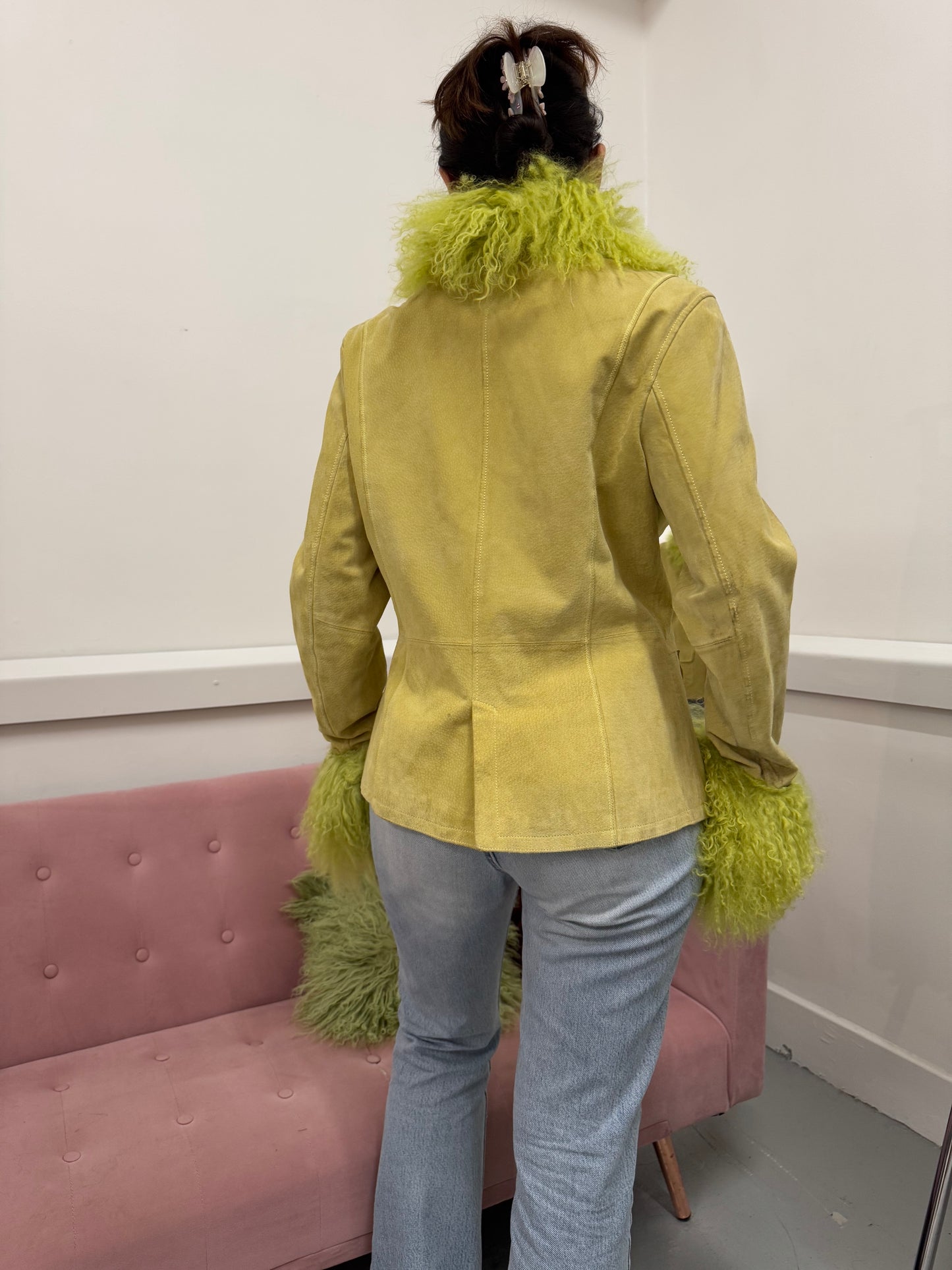 Green suede jacket