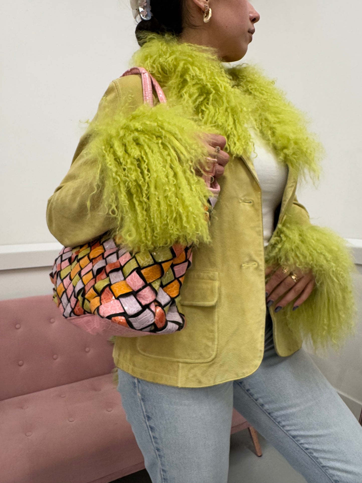 Green suede jacket