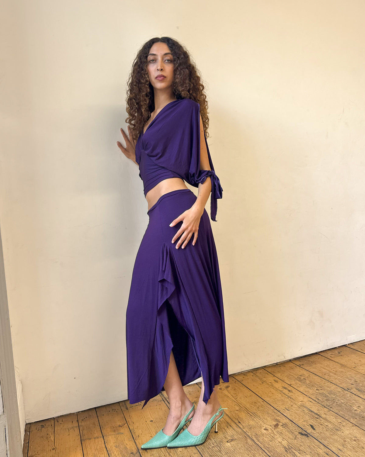 Midnight Purple Drape Skirt