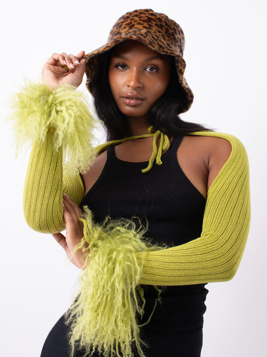 Lime Green Knit Sleeves