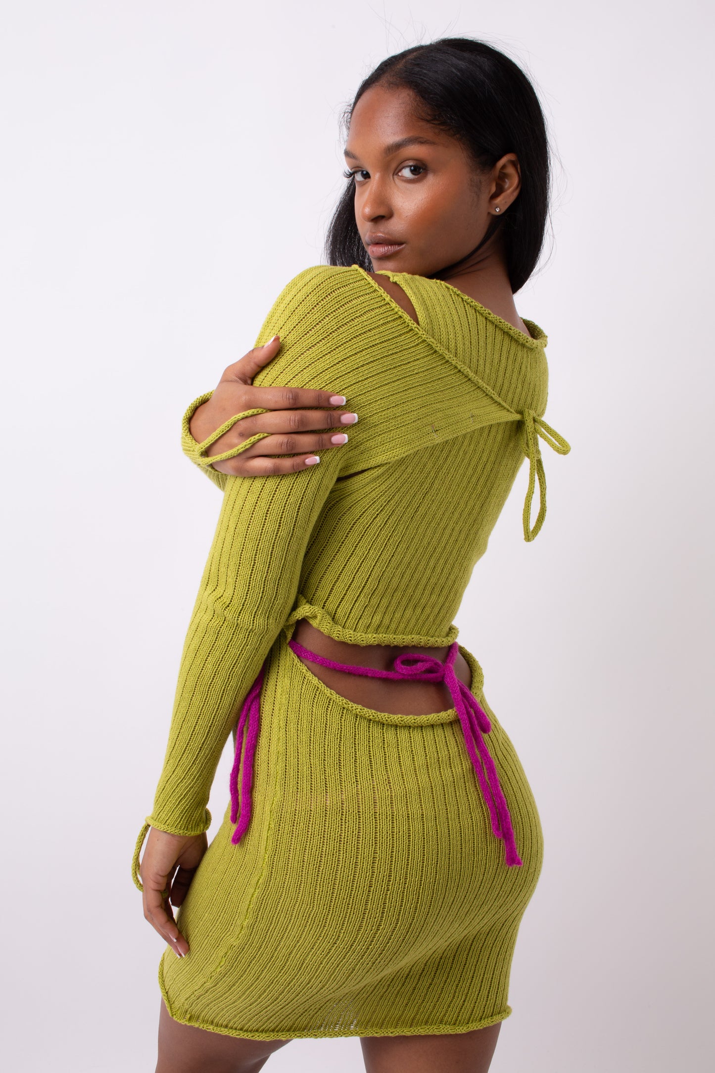 Lime Green Knit Sleeves
