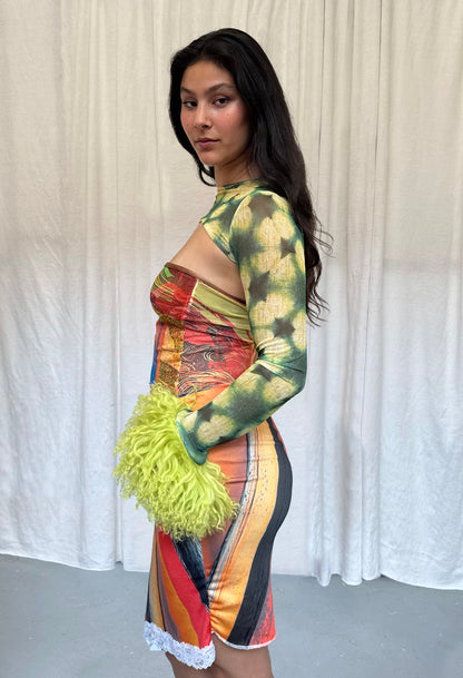 Green Petal Mesh Sleeves