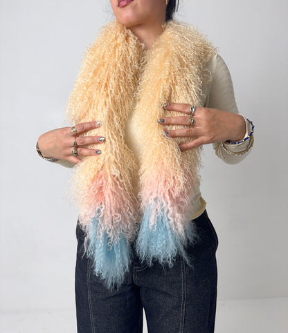 Three-colour Mongolian Wool Scarf