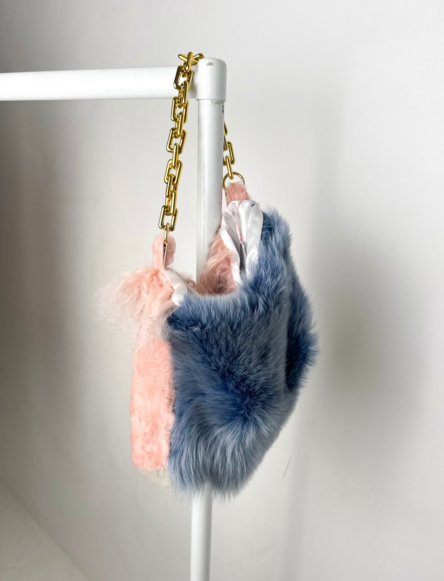 Pink Cow Hide Fluffy Bag