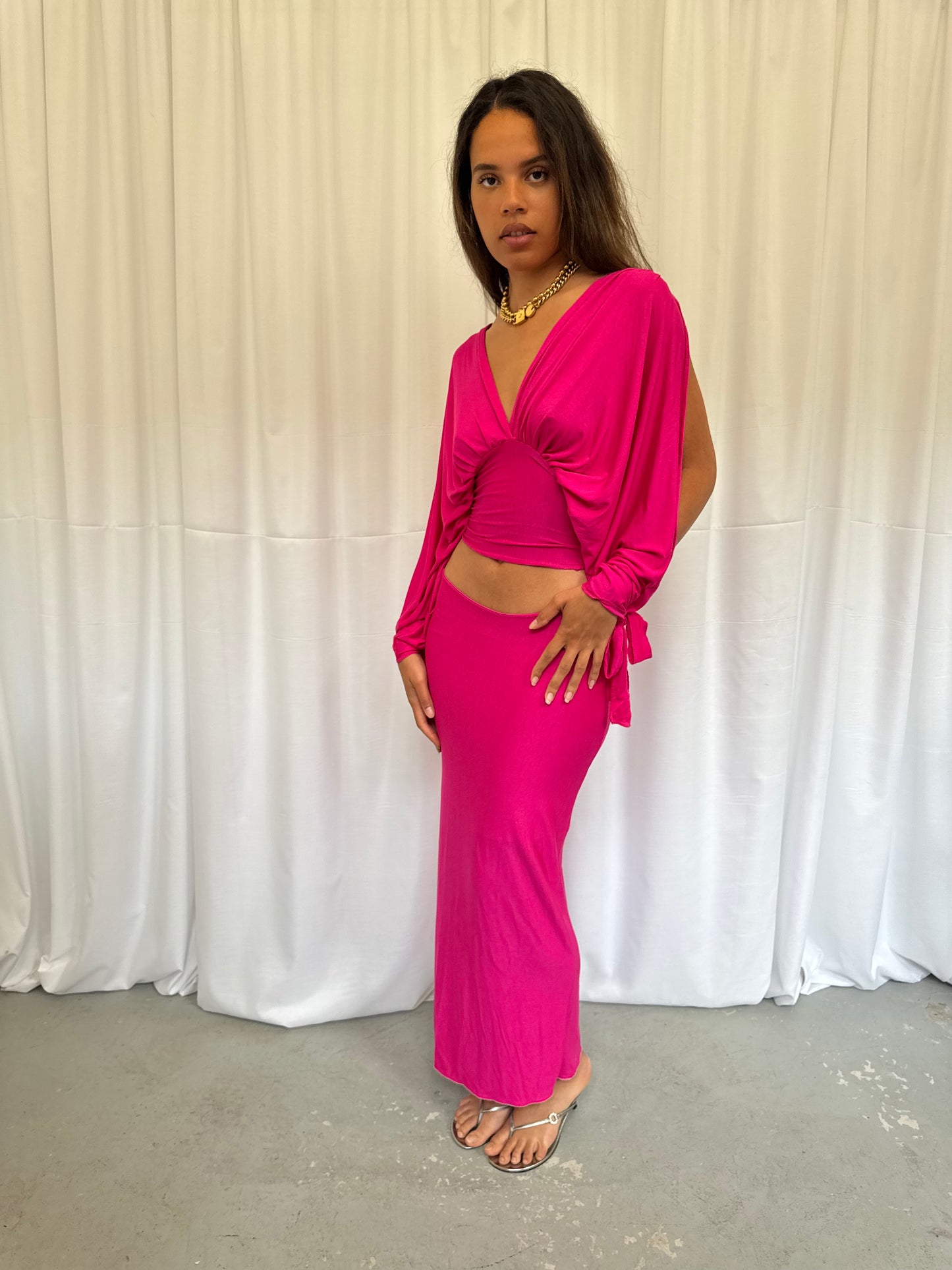 Hot Pink Maxi Skirt