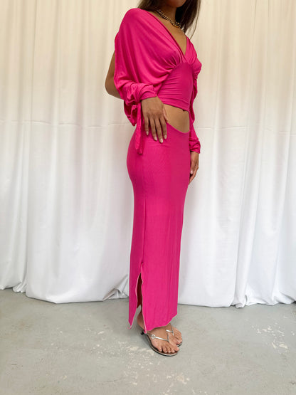 Hot Pink Maxi Skirt