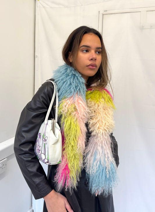 Multi Colour Mongolian Wool Scarf