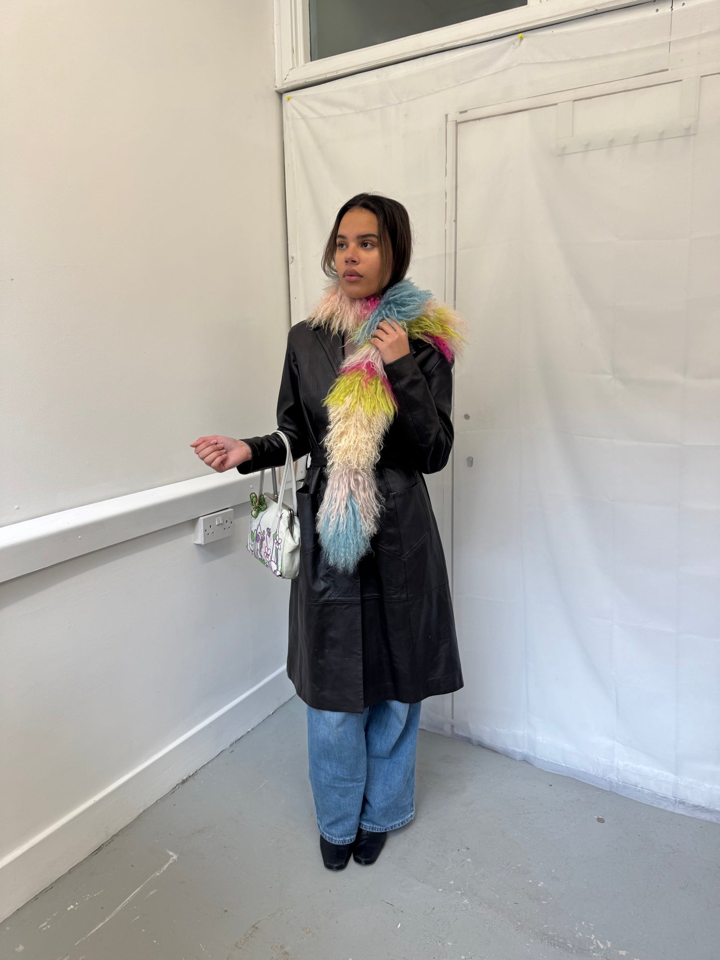 Multi Colour Mongolian Wool Scarf