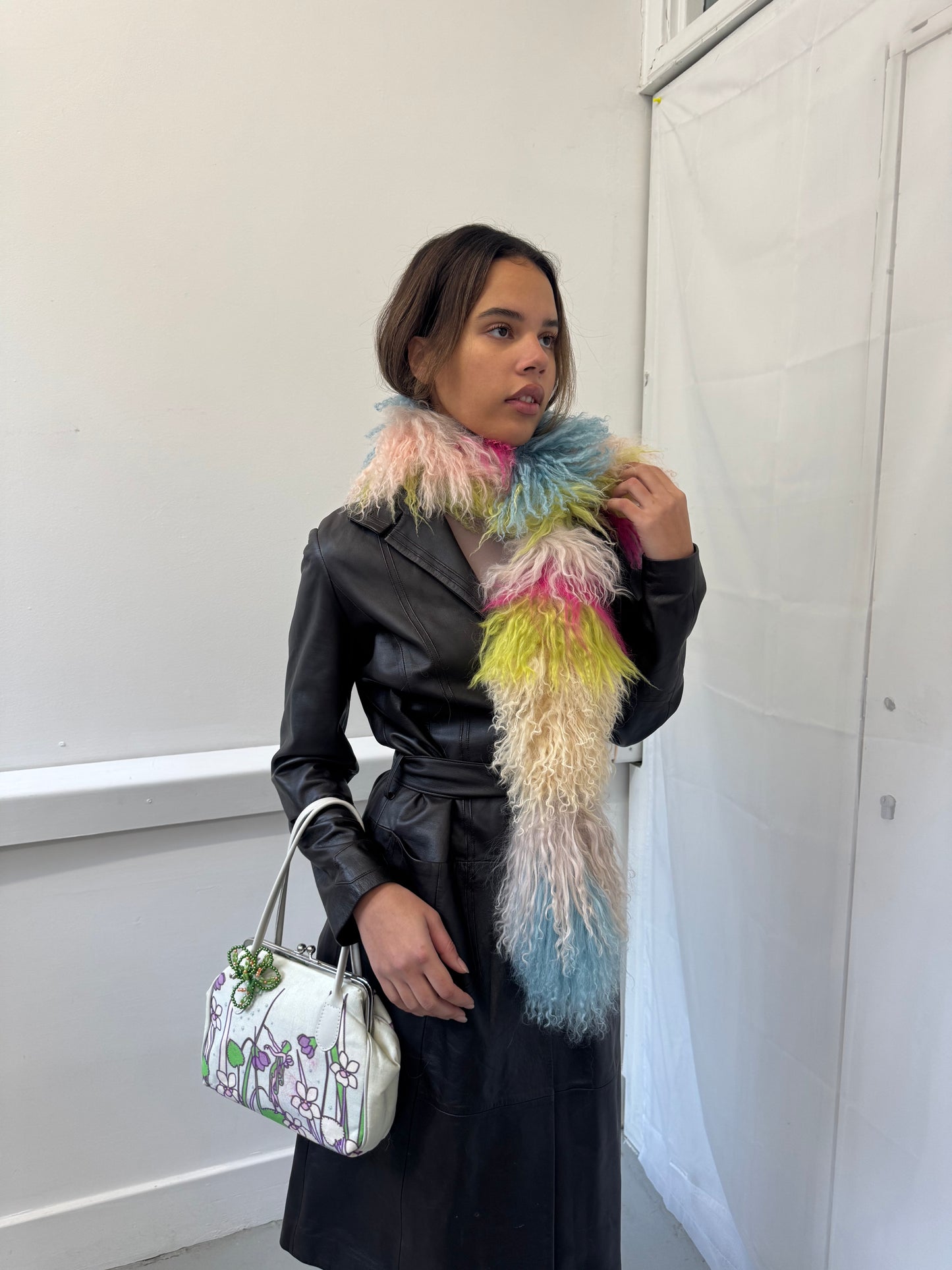 Multi Colour Mongolian Wool Scarf