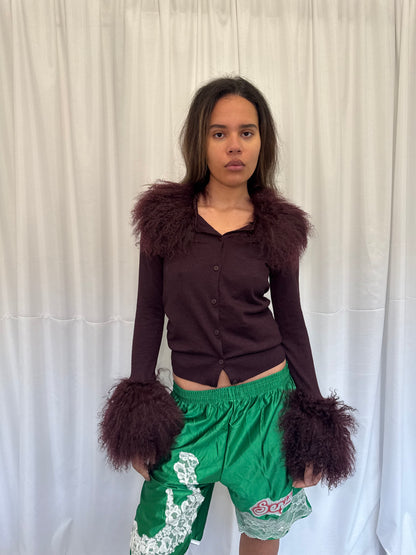 Dark Purple Fluffy Cardie