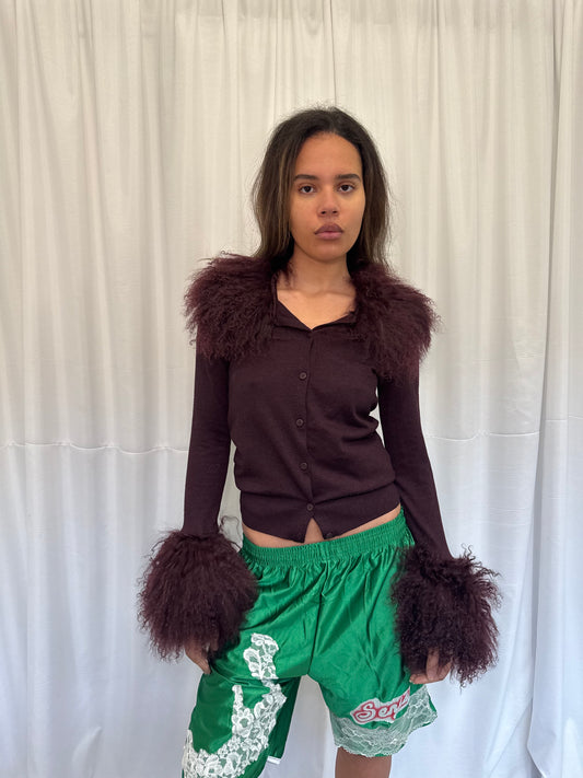 Dark Purple Fluffy Cardie