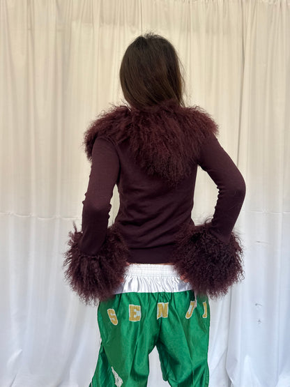 Dark Purple Fluffy Cardie