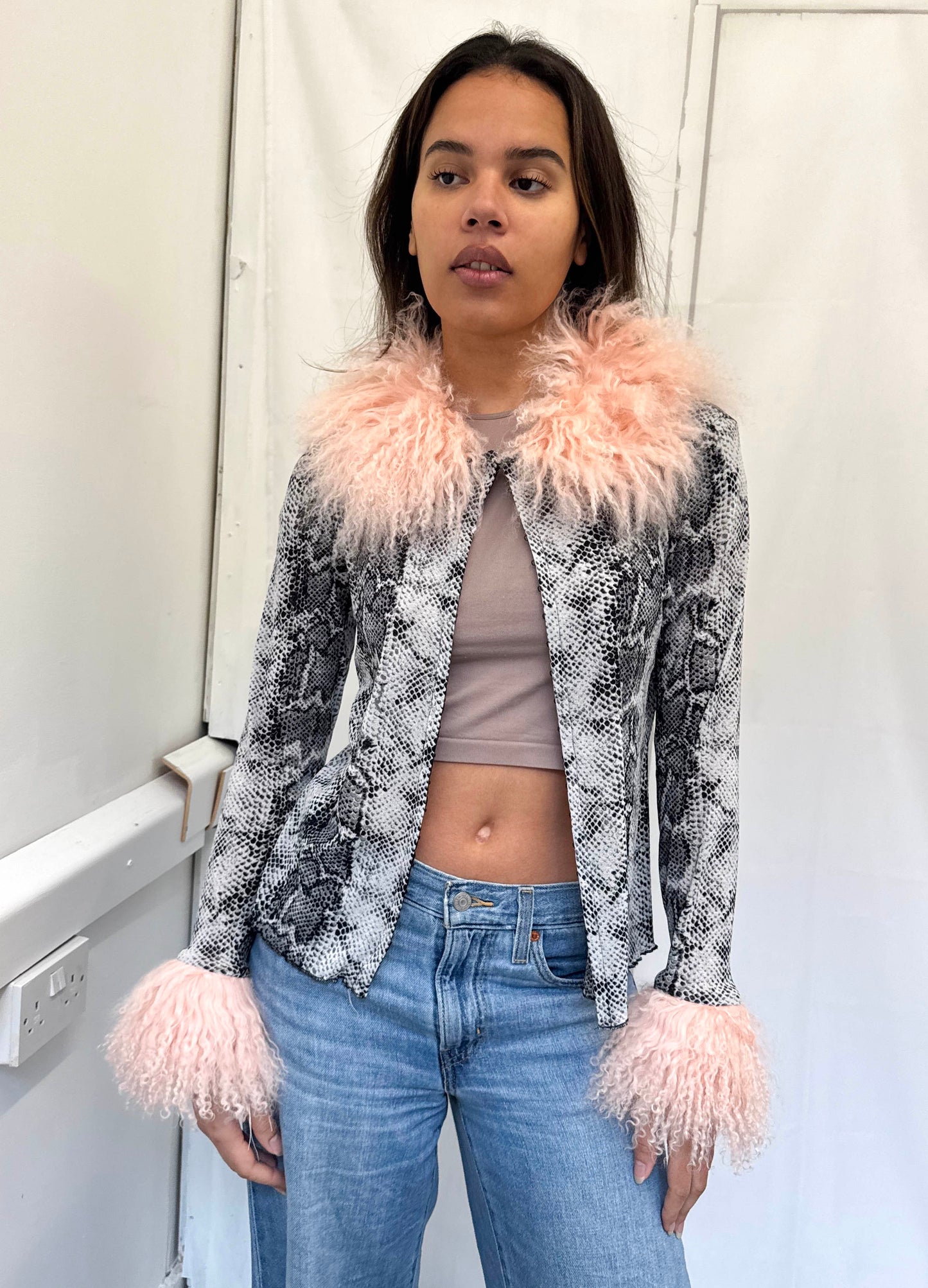 Snake Print Mesh Cardie