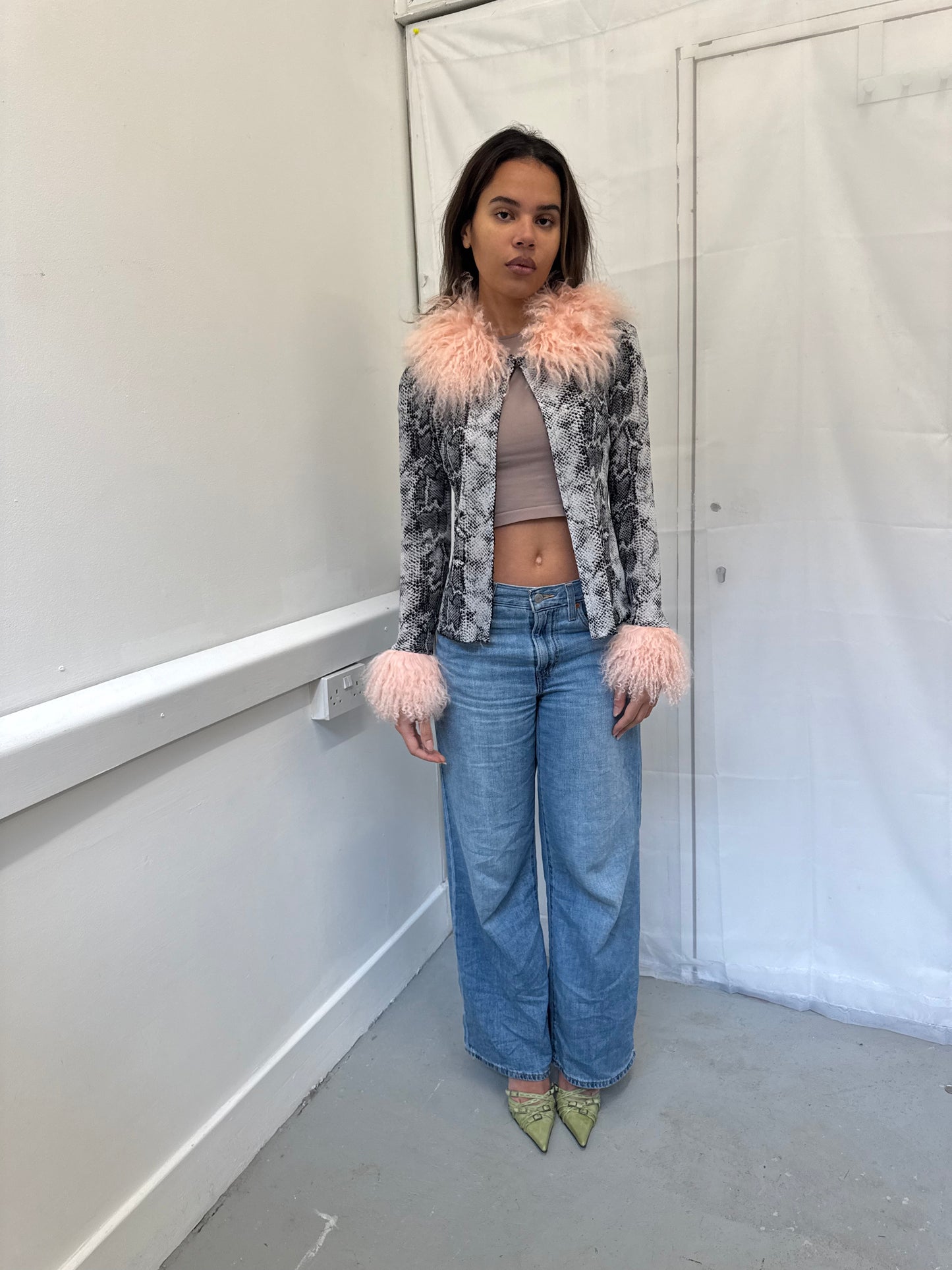 Snake Print Mesh Cardie