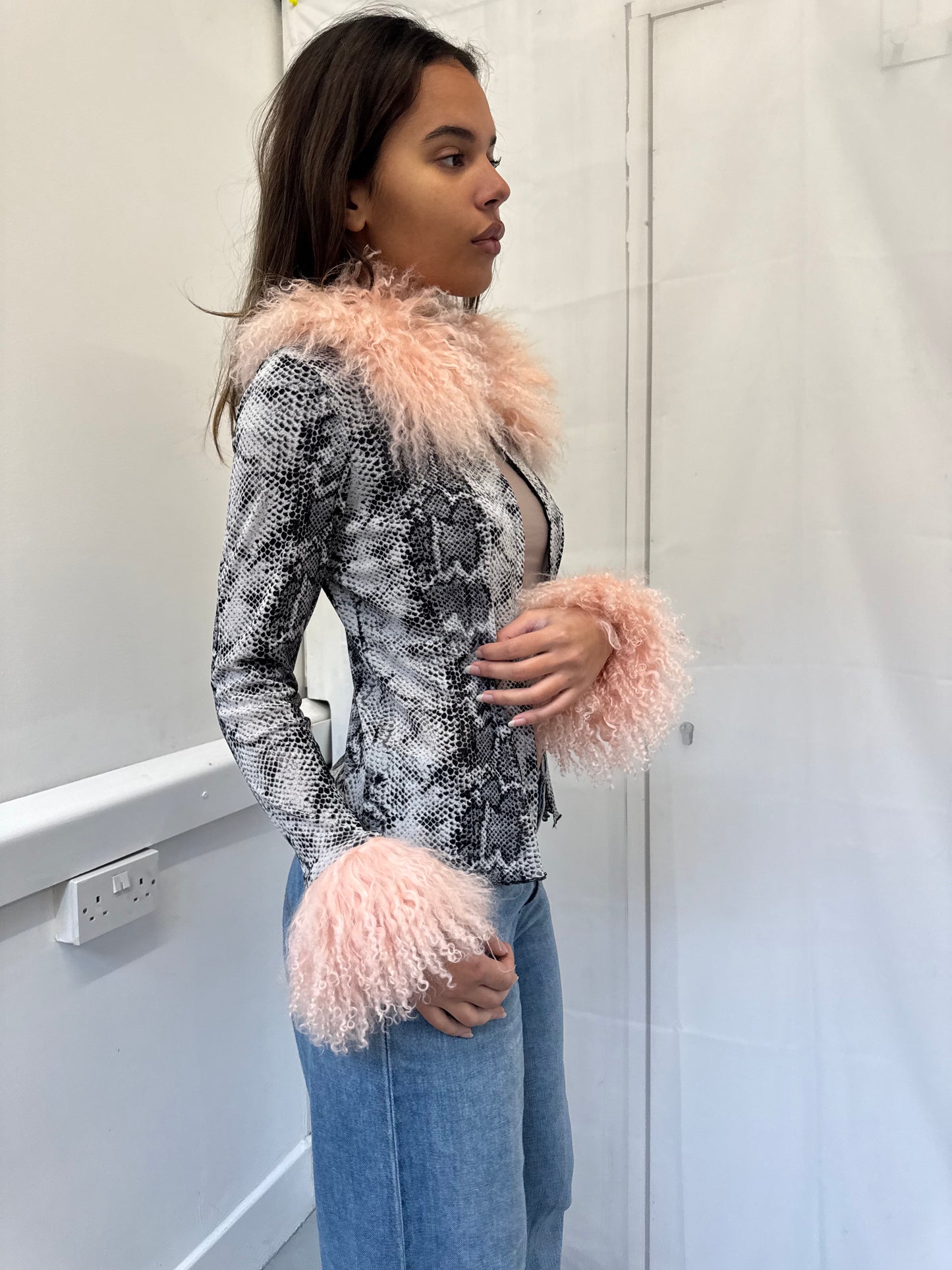 Snake Print Mesh Cardie