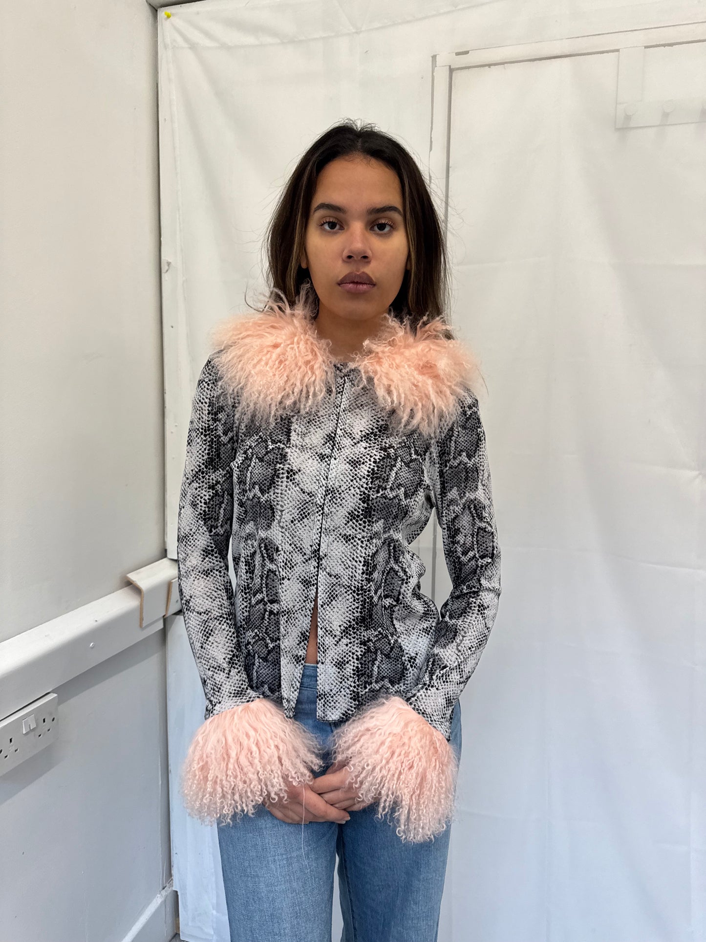 Snake Print Mesh Cardie