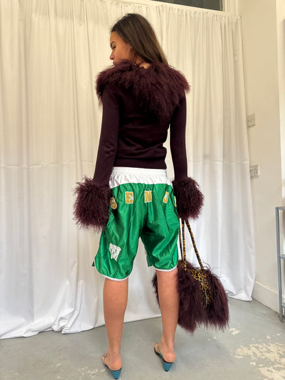 Dark Purple Fluffy Cardie