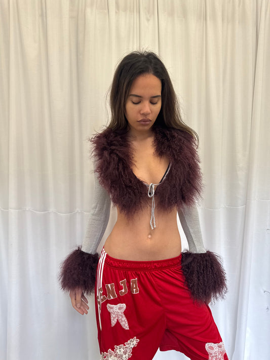 Grey and Dark Purple Bolero