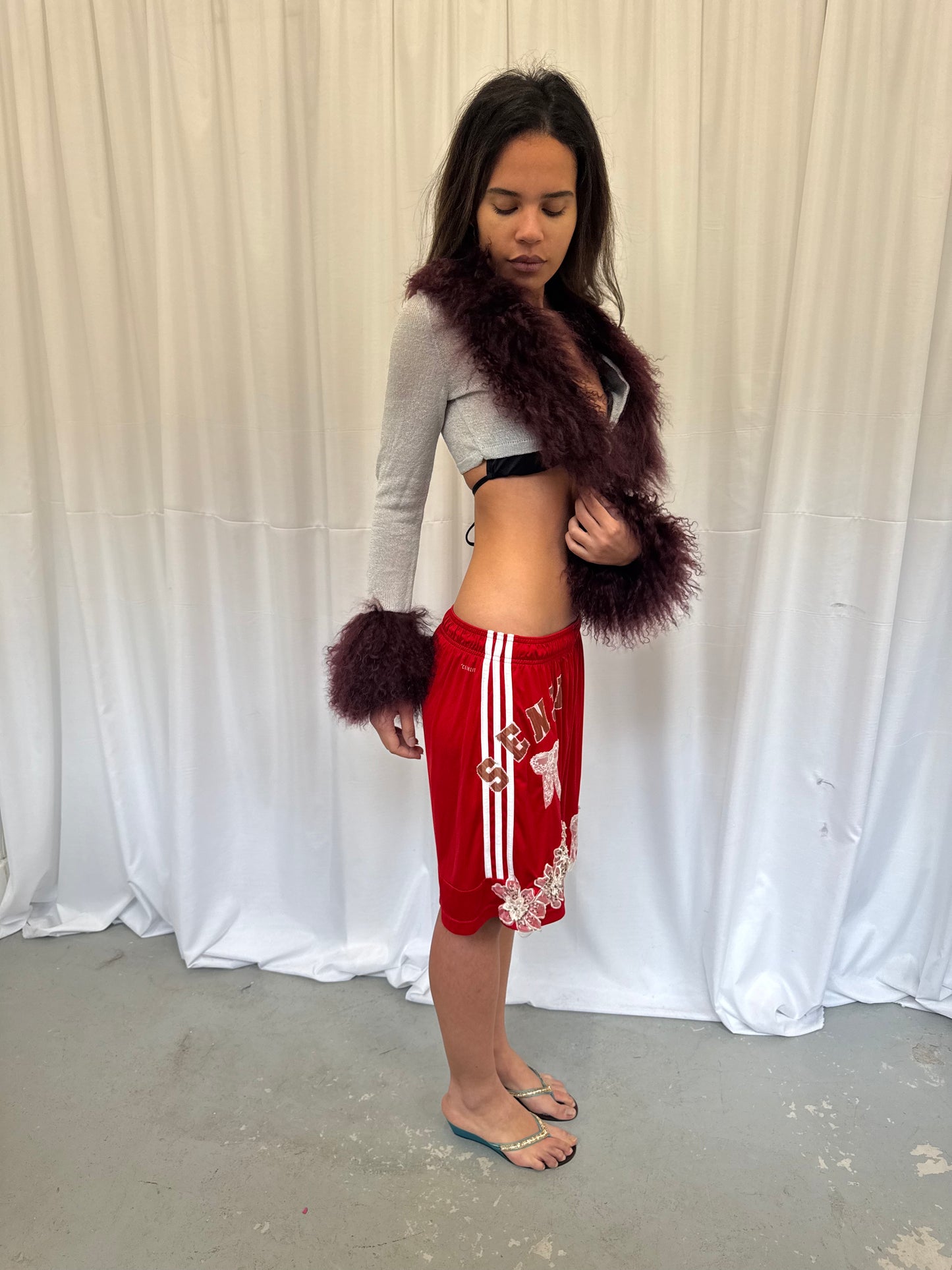 Grey and Dark Purple Bolero