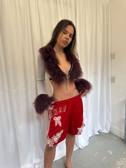 Grey and Dark Purple Bolero